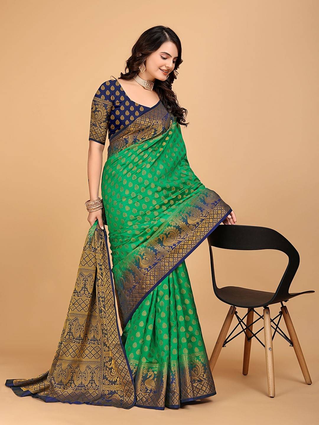 Pionex Cotton Silk Woven Banarasi saree With Unstitched Blouse Piece ( Light Blue ) Pionex Cotton Silk Woven Banarasi saree With Unstitched Blouse Piece ( Light Blue )