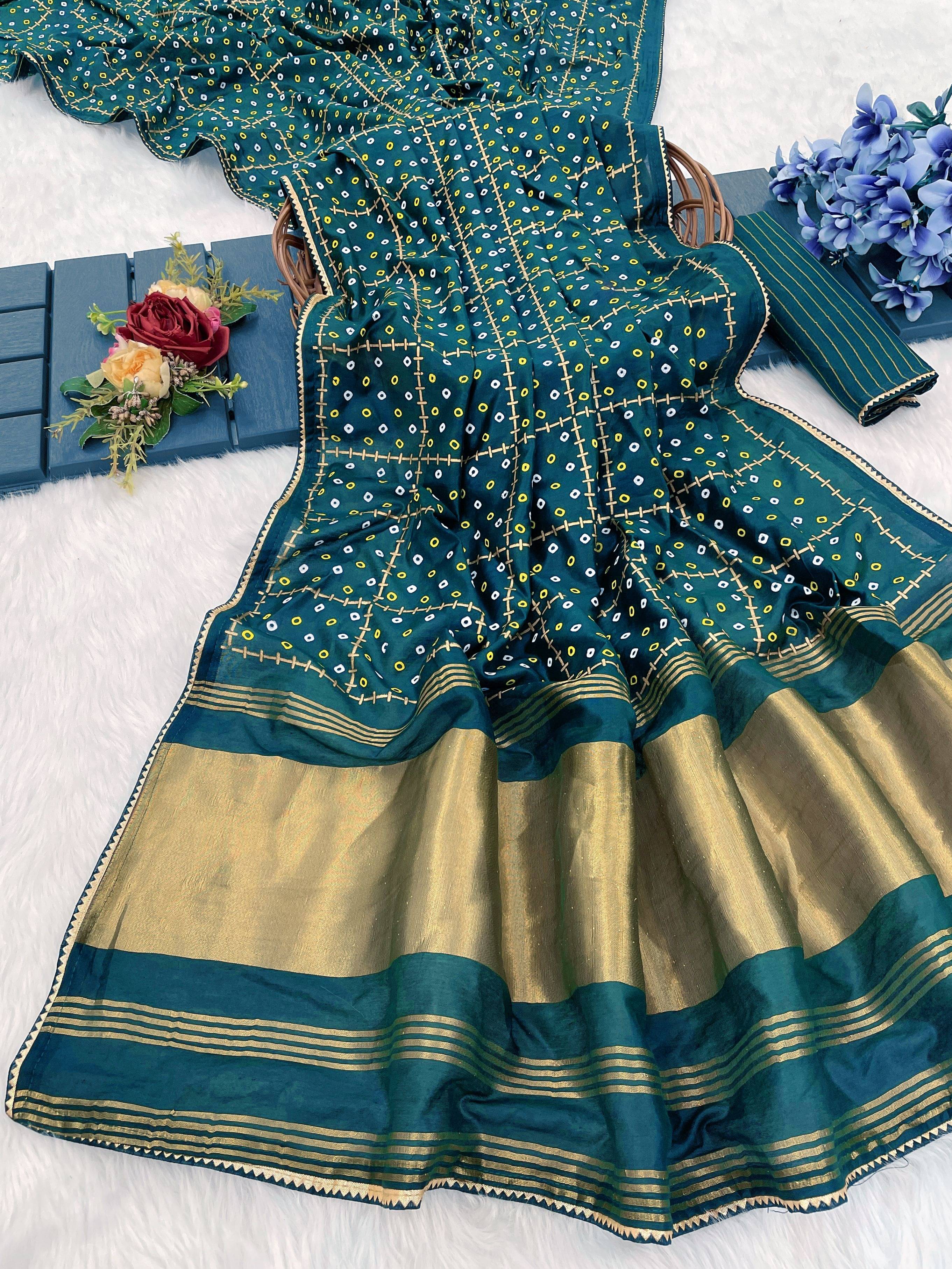     			Pionex Cotton Silk Woven Regular Saree With Unstitched Blouse Piece ( Blue )