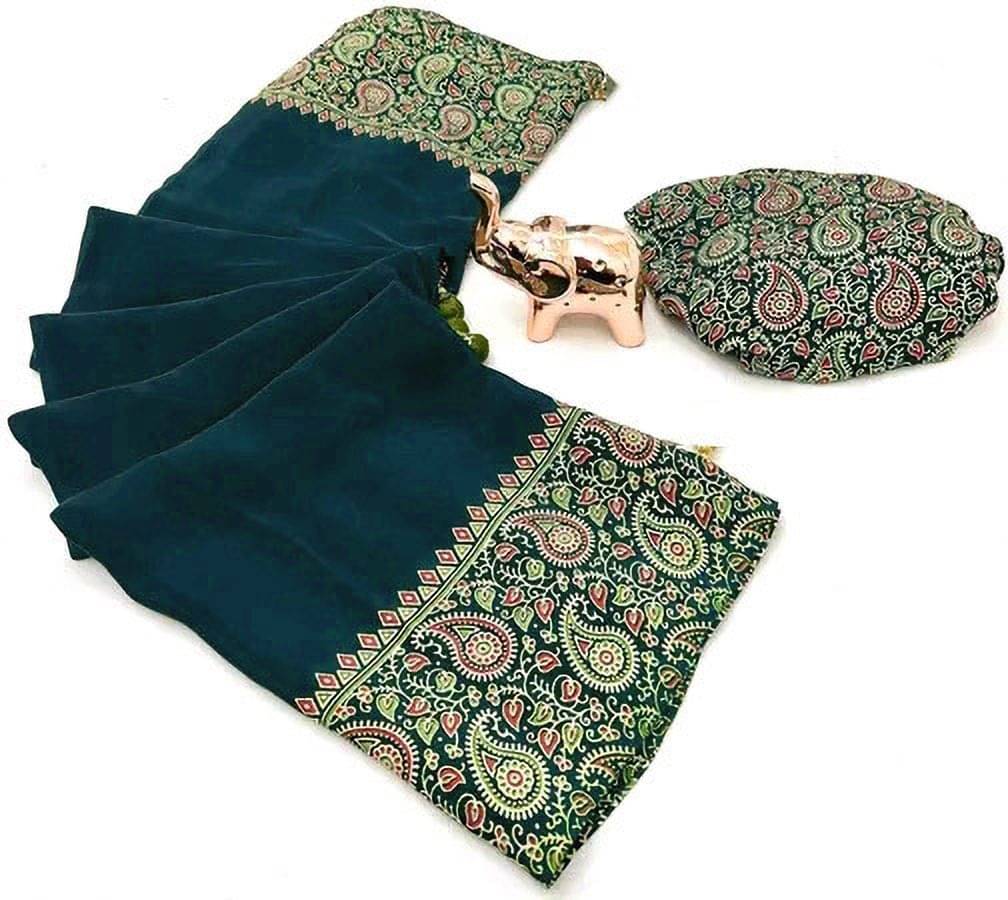 Pionex Crepe Printed Regular Saree With Unstitched Blouse Piece ( Light Blue ) Pionex Crepe Printed Regular Saree With Unstitched Blouse Piece ( Light Blue )