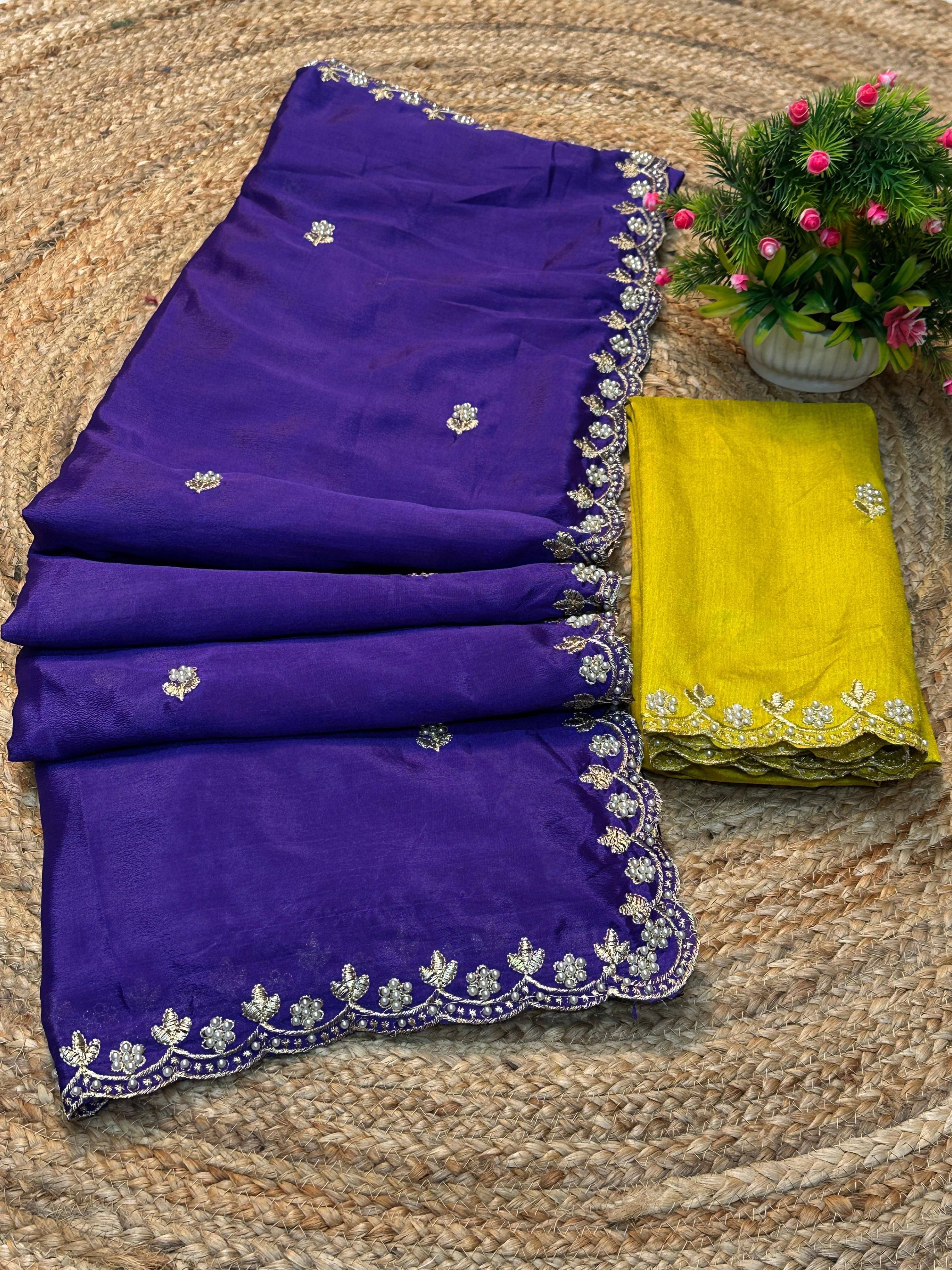 Pionex Silk Blend Embroidered Regular Saree With Unstitched Blouse Piece ( Blue ) Pionex Silk Blend Embroidered Regular Saree With Unstitched Blouse Piece ( Blue )