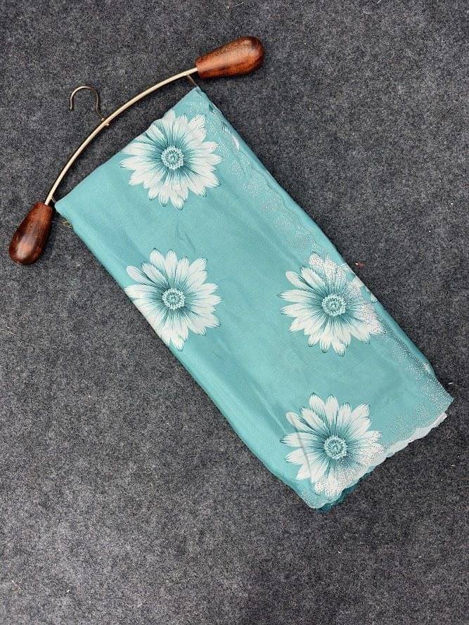 Pionex Silk Blend Printed Regular Saree With Unstitched Blouse Piece ( Light Blue ) Pionex Silk Blend Printed Regular Saree With Unstitched Blouse Piece ( Light Blue )