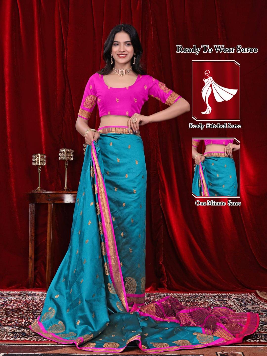 Pionex Silk Woven Banarasi saree With Unstitched Blouse Piece ( Light Blue ) Pionex Silk Woven Banarasi saree With Unstitched Blouse Piece ( Light Blue )