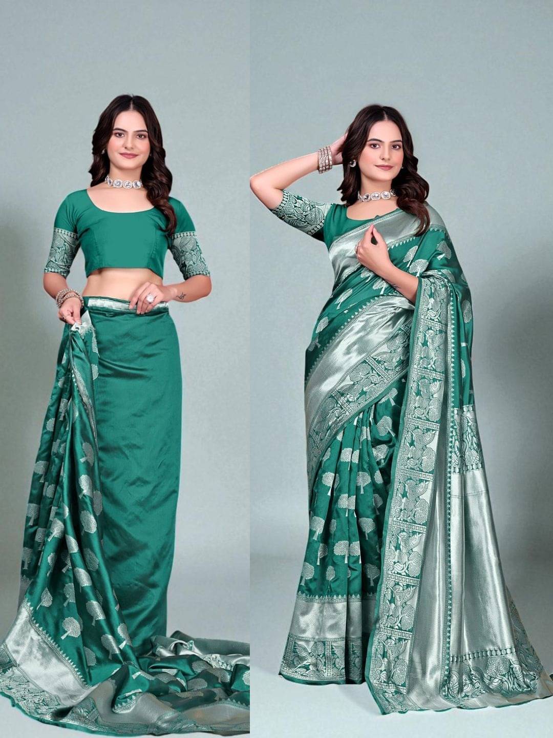 Pionex Silk Woven Banarasi saree With Unstitched Blouse Piece ( Light Green ) Pionex Silk Woven Banarasi saree With Unstitched Blouse Piece ( Light Green )
