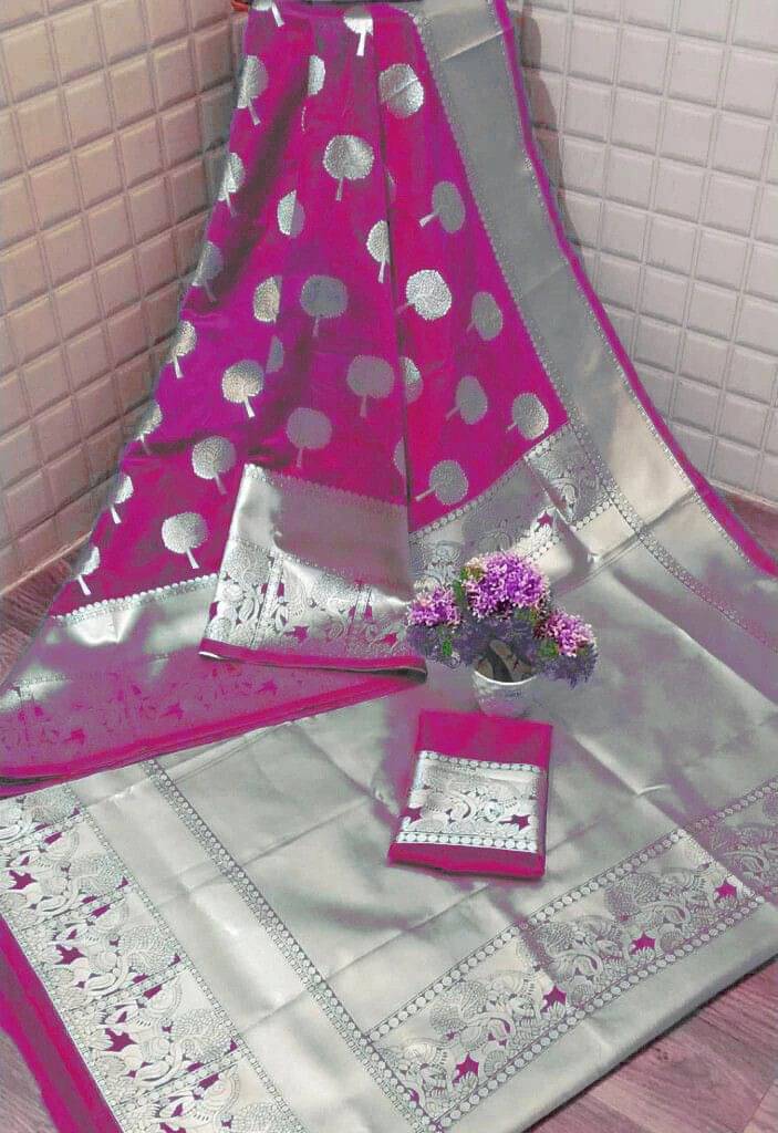     			Pionex Silk Woven Kanjeevaram Sarees With Unstitched Blouse Piece ( Pink )