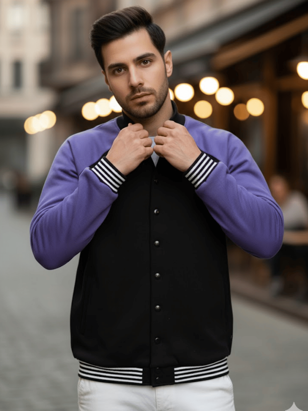     			Rigo Fleece Men's Varsity Jacket - Purple ( Pack of 1 )