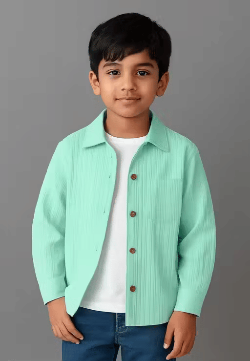     			Shree Enterprise Pack of 1 Boys Cotton Blend Full Sleeves Shirt ( Sea Green )