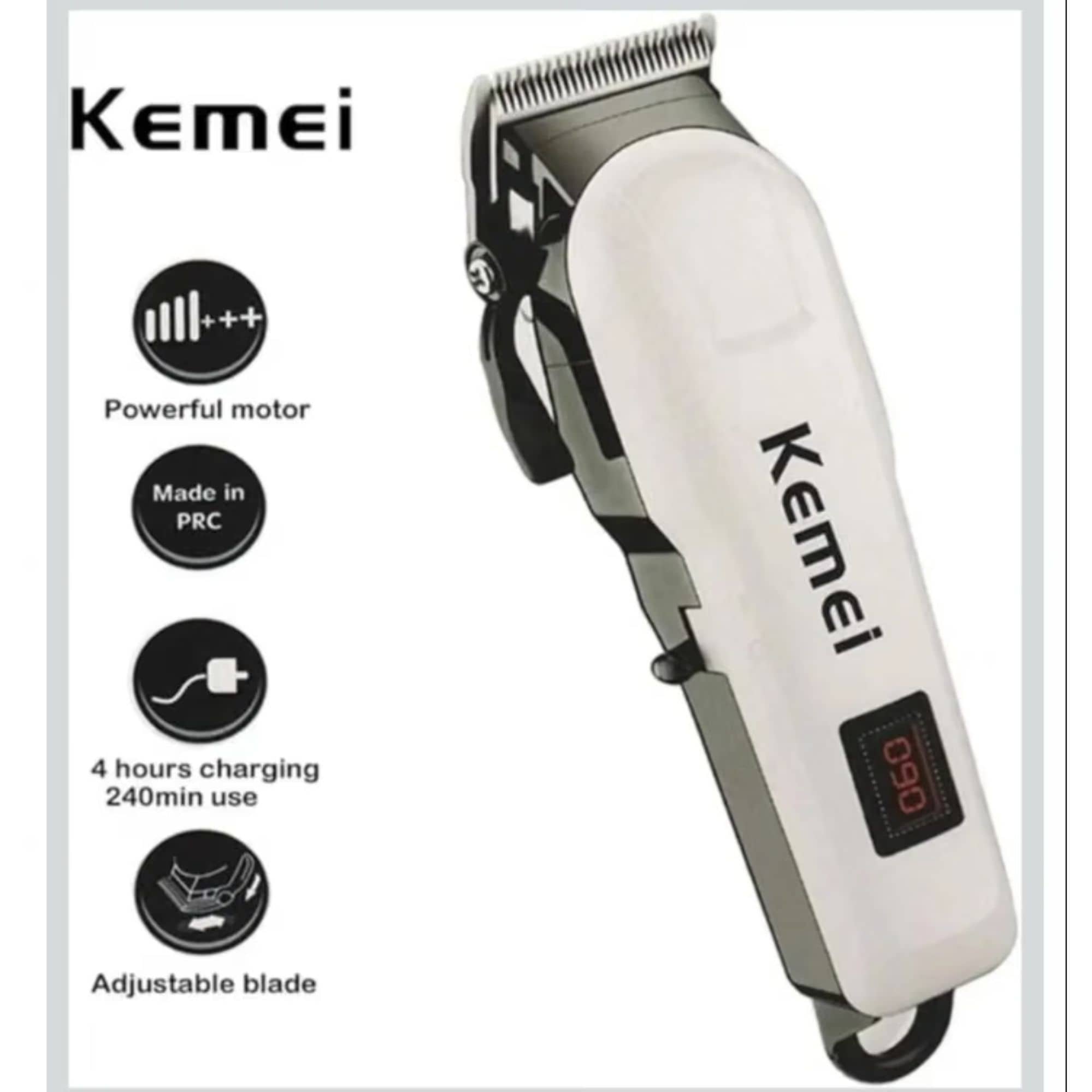 wagari KM-809A White Cordless,Corded Beard Trimmer With 240 minutes Runtime
