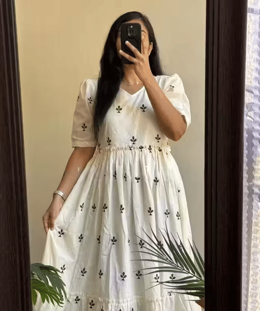 BRIJWASI FASHION Women Rayon Printed Anarkali Kurti ( White ) BRIJWASI FASHION Women Rayon Printed Anarkali Kurti ( White )