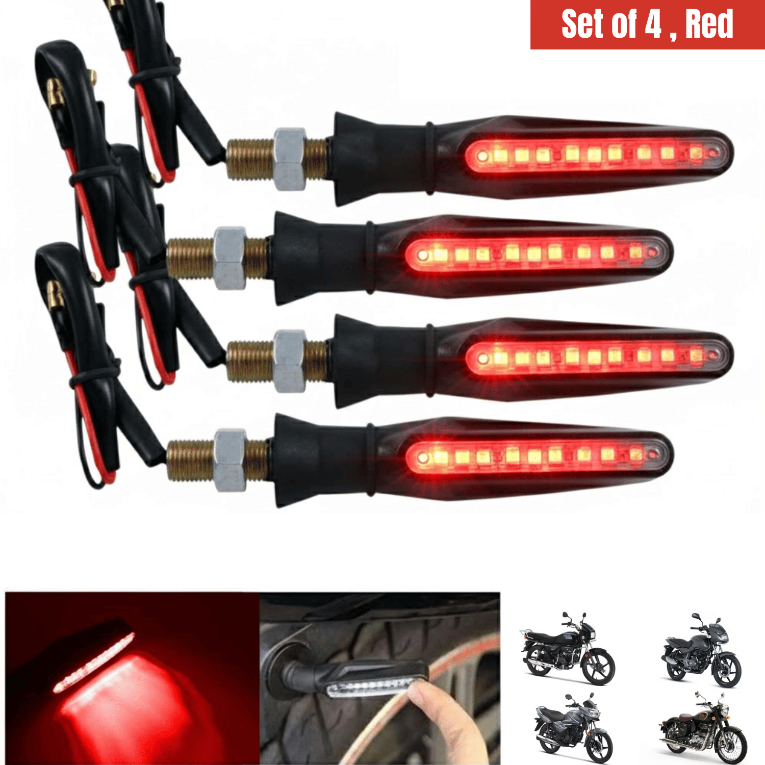 AKSMIT Indicator Light For All Bike Make ( Pack of 4 )