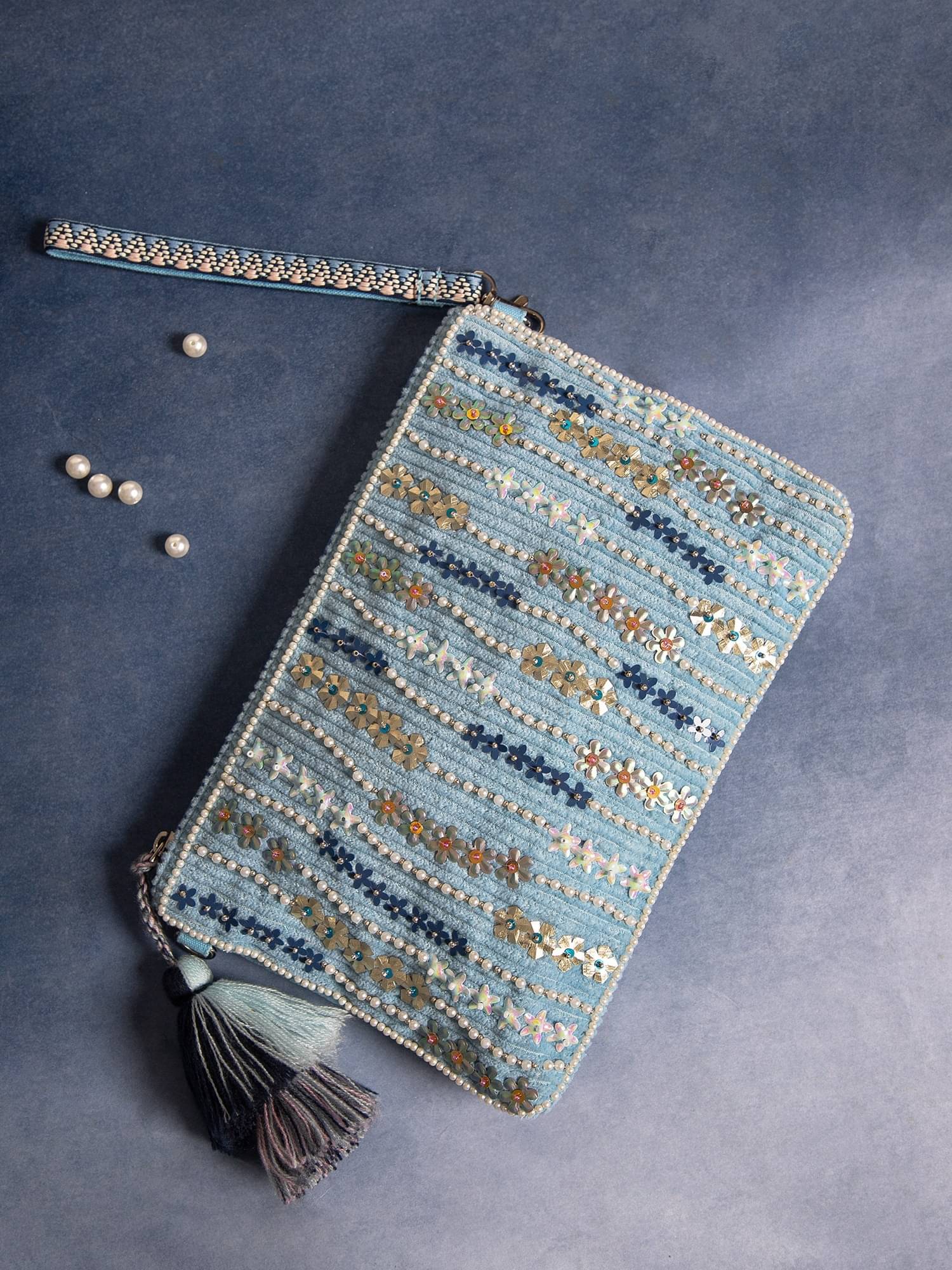     			Anekaant Sling Bag Canvas Set of 1 ( Blue )