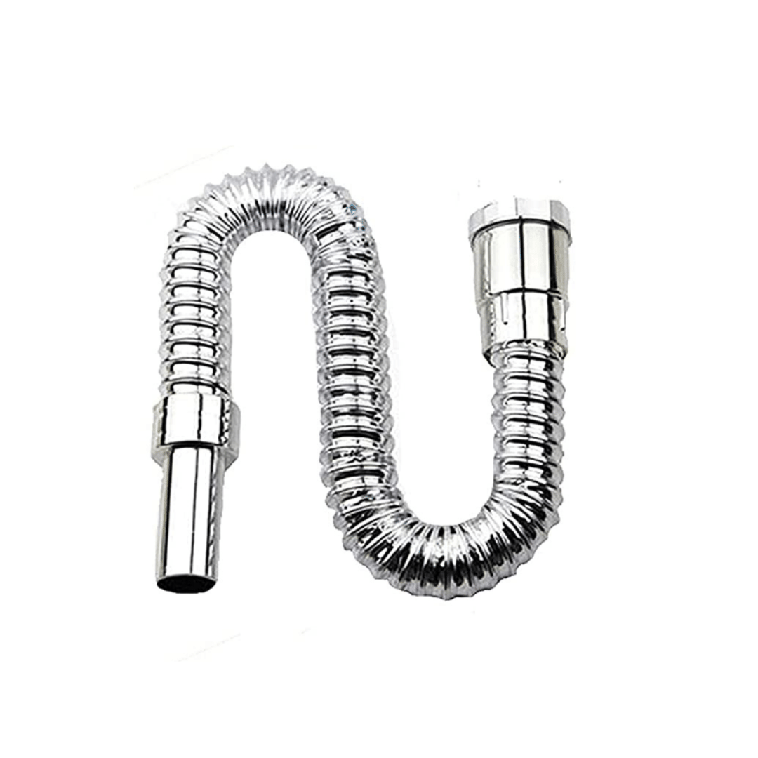 COSWARE PVC Chrome Plated Flexible Waste Pipe 1-1/4" for Kitchen Sink Heavy Duty Waste Water Drain Hose Outlet Tube Connector (Pack of 1)