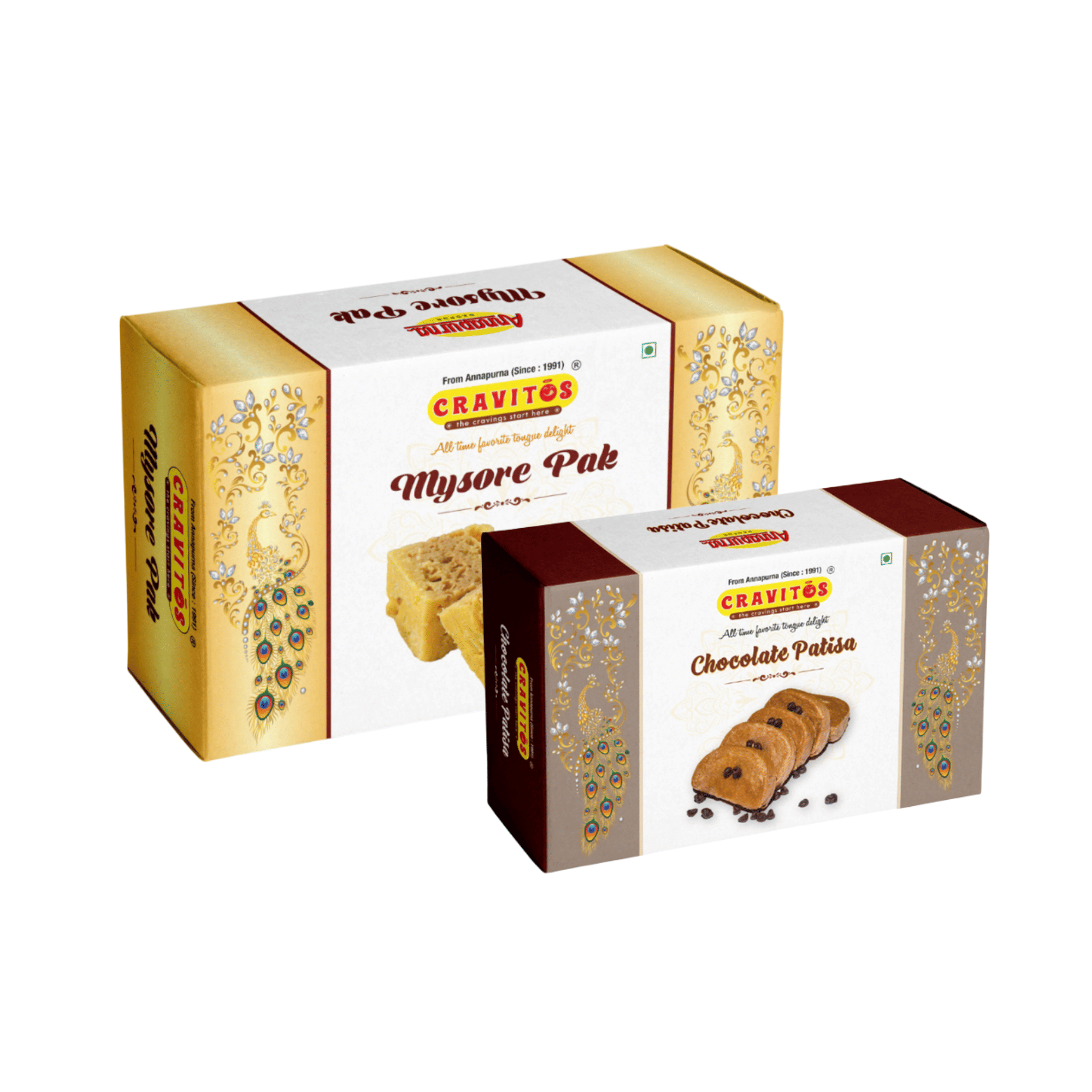    			CRAVITOS Mysore Pak 200g & Kaju Patisa 150g | Pack of 350 gm
