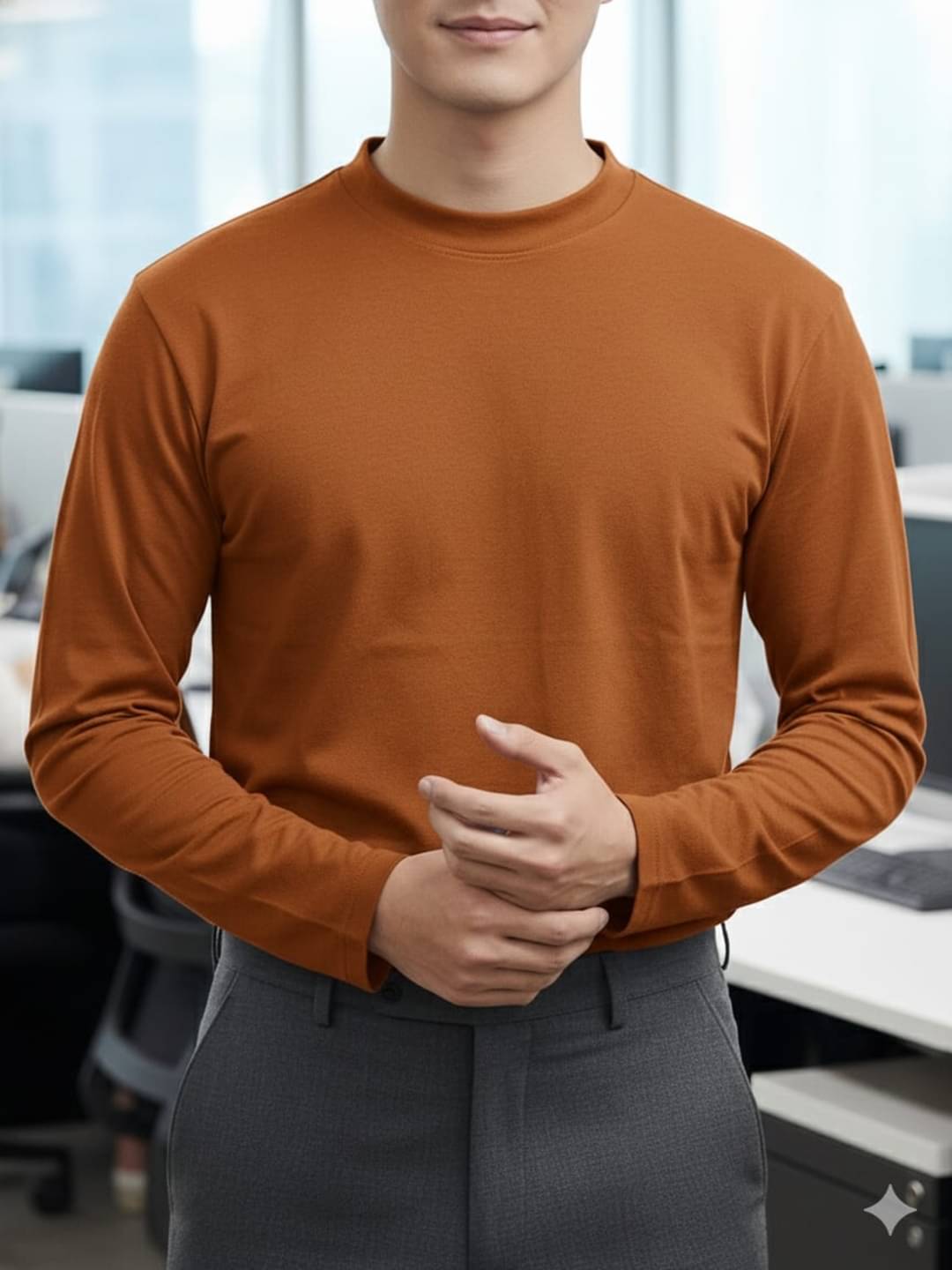     			ELBATROSS Men Polyester Regular Fit Solid T-Shirt ( Rust Brown )