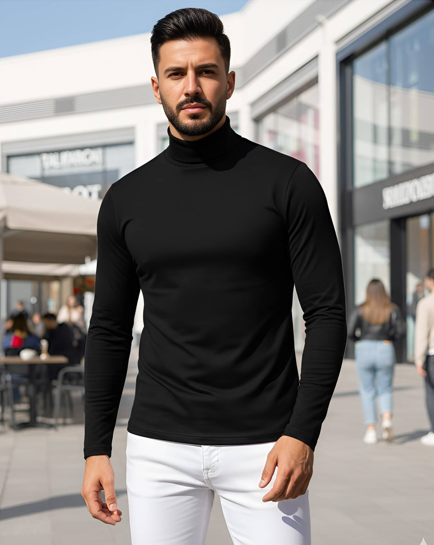     			ENITOR Men Cotton Blend Regular Fit Solid T-Shirt ( Black )