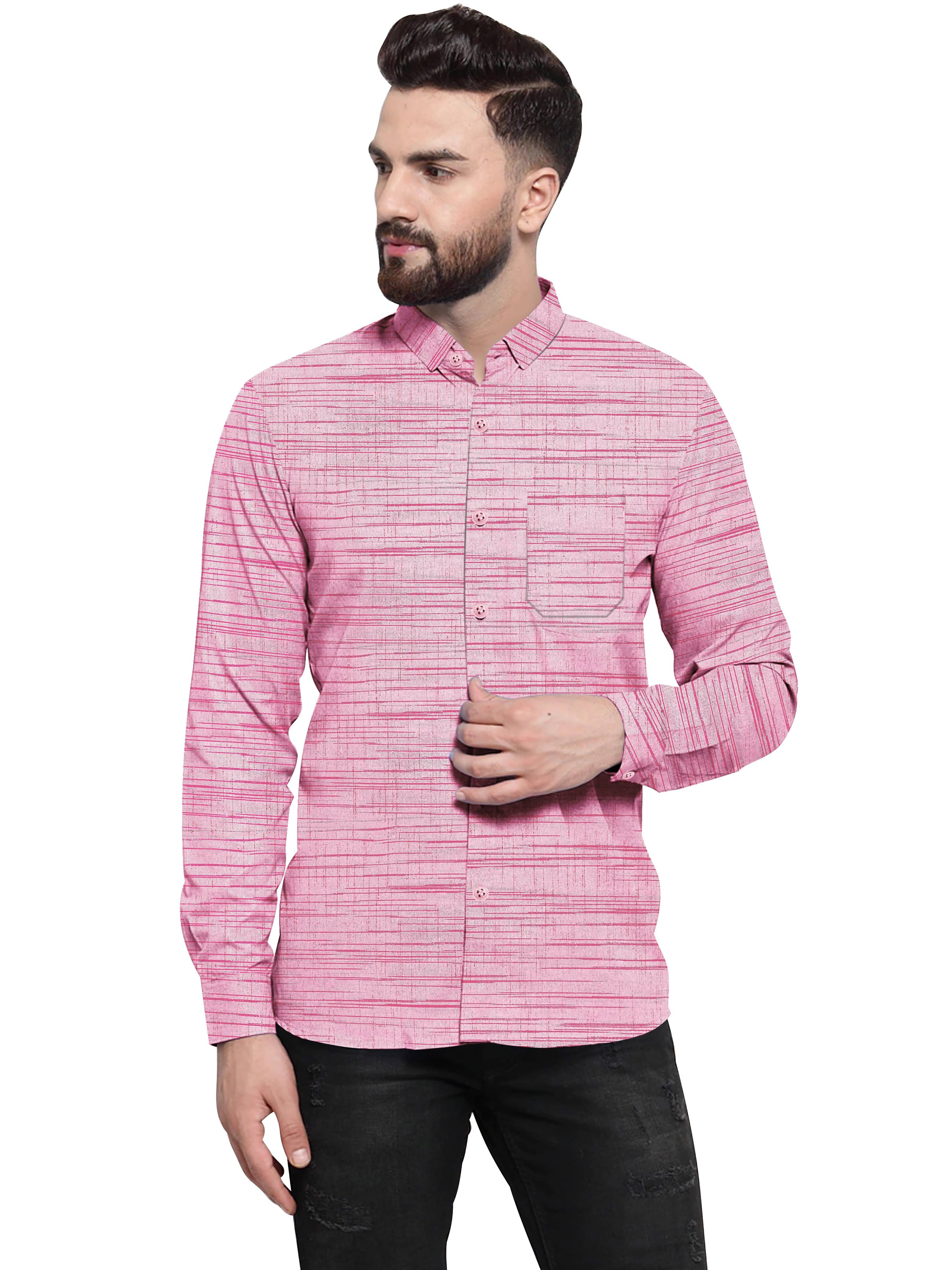    			GEN X GALLERIA Cotton Blend Regular Fit Solids Full Sleeves Men's Casual Shirt - Pink ( Pack of 1 )