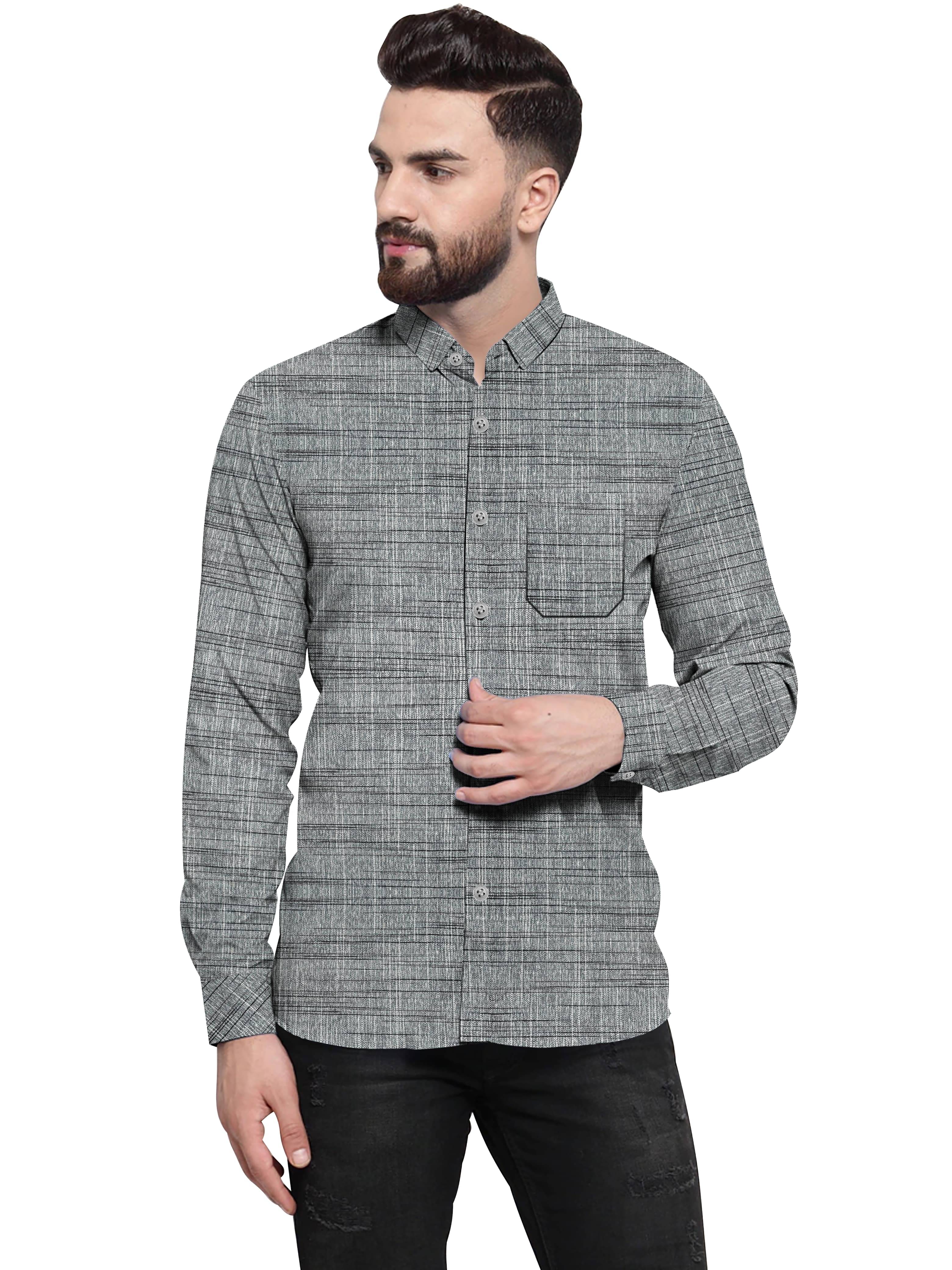 GEN X GALLERIA Cotton Blend Regular Fit Solids Full Sleeves Men's Casual Shirt - Grey ( Pack of 1 ) GEN X GALLERIA Cotton Blend Regular Fit Solids Full Sleeves Men's Casual Shirt - Grey ( Pack of 1 )