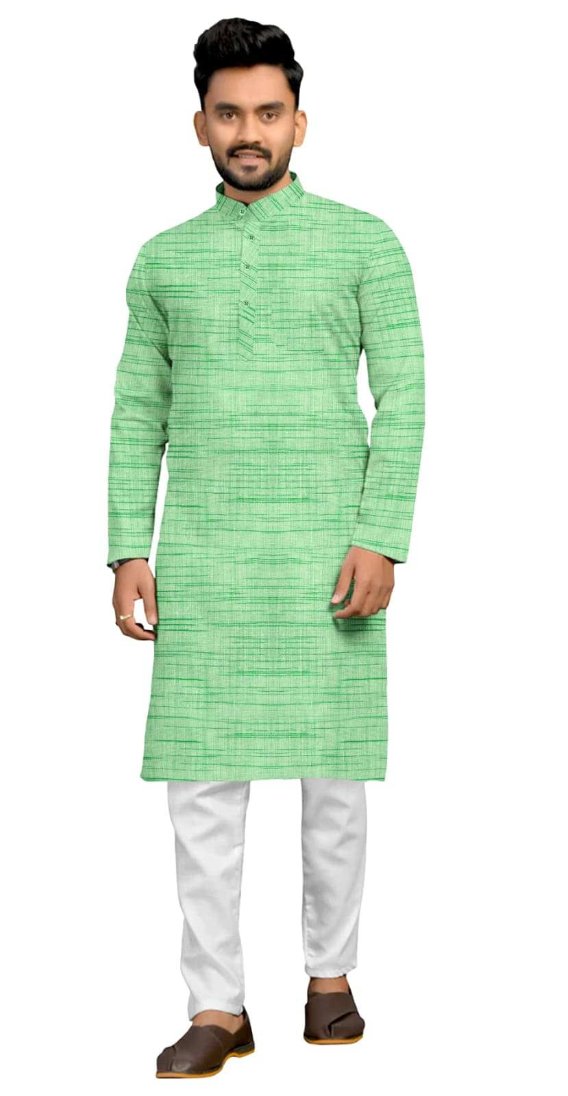     			GEN X GALLERIA Green Cotton Men's Regular Kurta ( Pack of 1 )