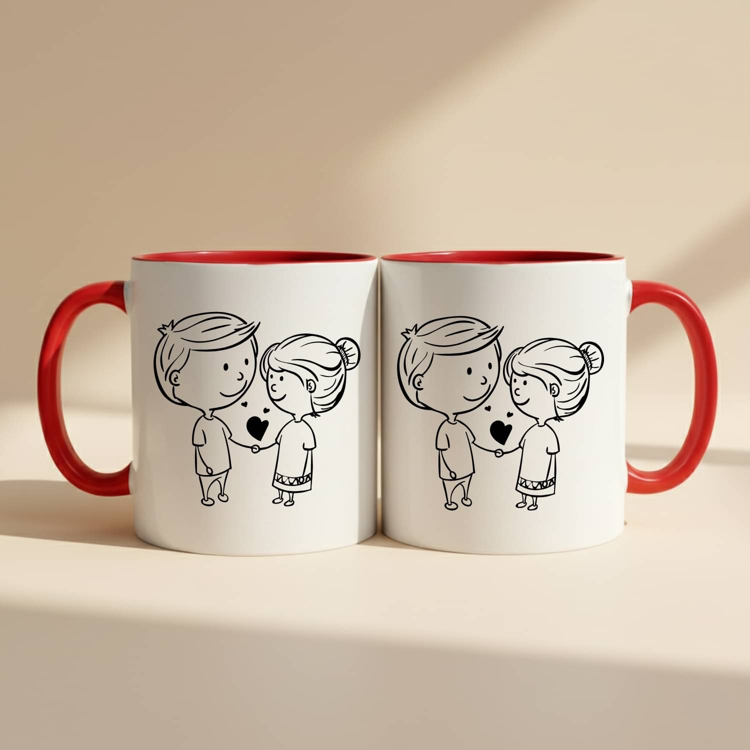     			Half Engineer Gifts - HE Couple Love Printed Solid Ceramic Coffee Mug 325 mL ( Pack of 2 )