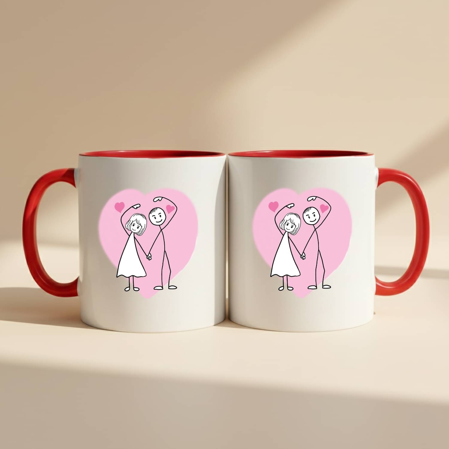     			Half Engineer Gifts - HE Love Theme Printed Solid Ceramic Coffee Mug 325 mL ( Pack of 2 )