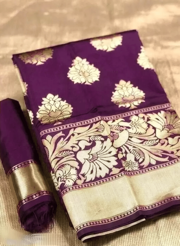 KIVERA Silk Blend Woven Design Banarasi saree With Unstitched Blouse Piece ( Wine ) KIVERA Silk Blend Woven Design Banarasi saree With Unstitched Blouse Piece ( Wine )