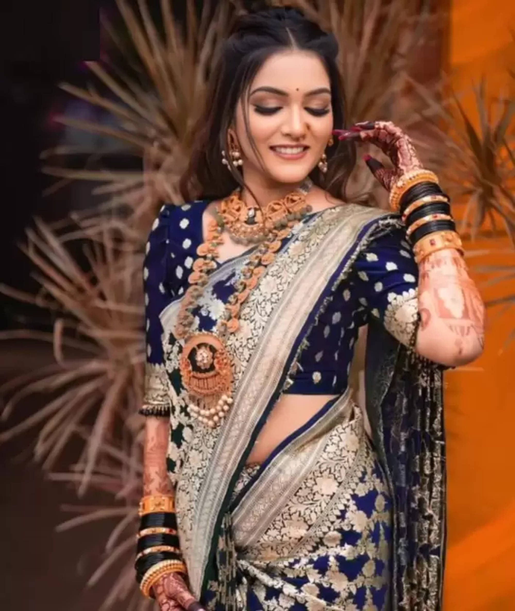 KIVERA Silk Blend Woven Design Banarasi saree With Unstitched Blouse Piece ( Blue ) KIVERA Silk Blend Woven Design Banarasi saree With Unstitched Blouse Piece ( Blue )