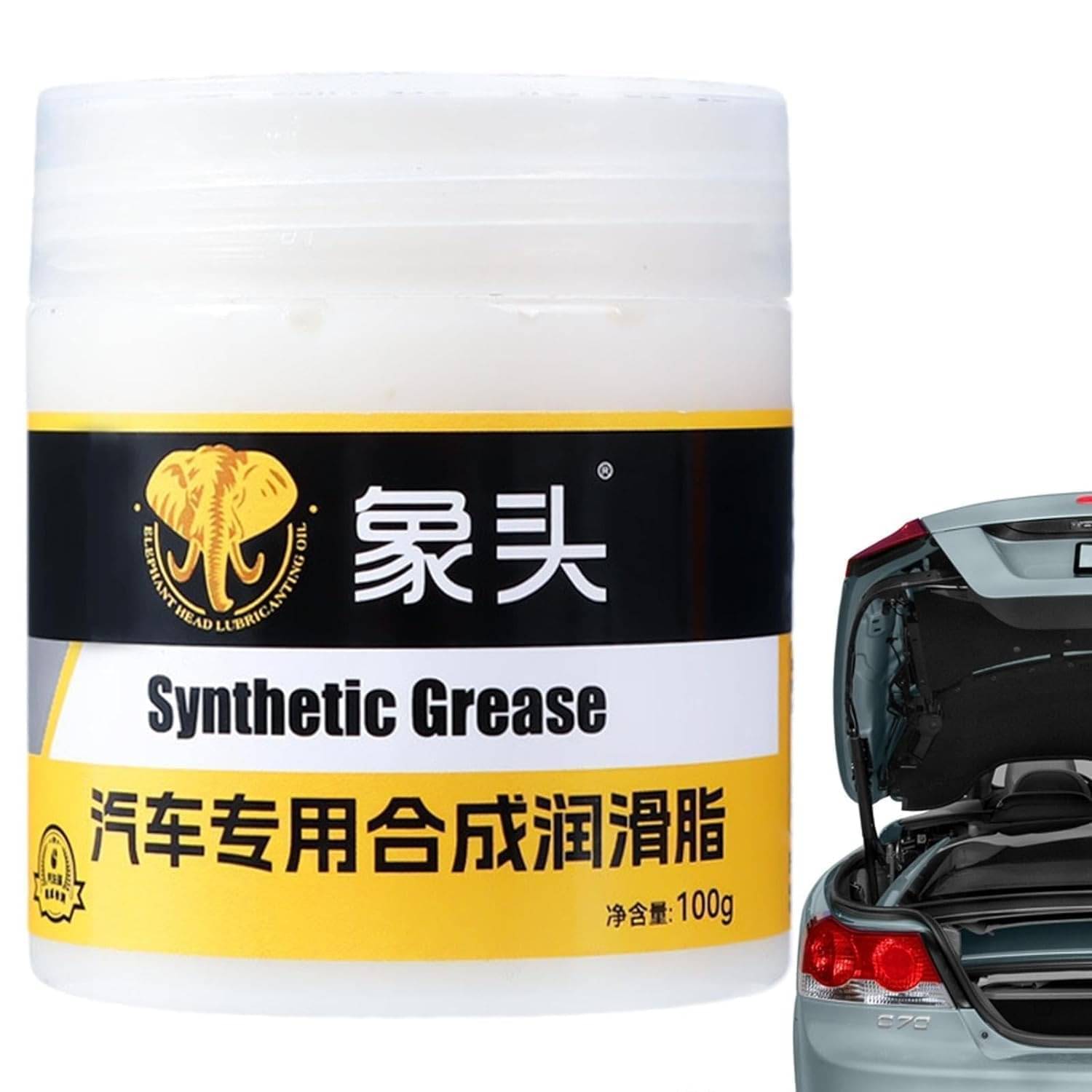     			KRAMOX 1 PCS Automotive Synthetic Grease Lubricant with Brush Reduces Friction Noise Rust and Corrosion Protection Heavy Duty Vehicle White Grease Long Lasting for Cars Buses,