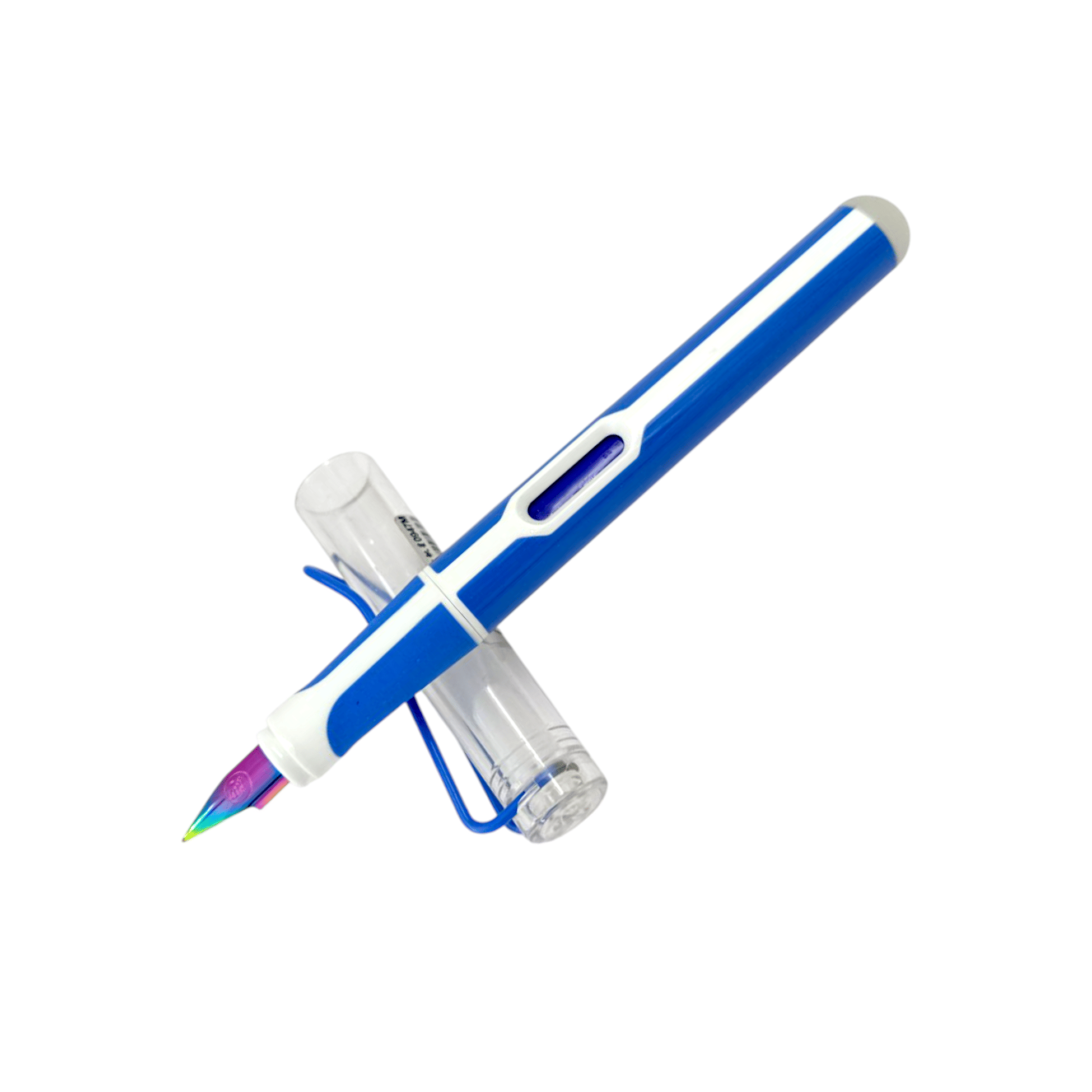 Lestylo 0947 Blue Stripped Fine Rainbow Nib With Erasable Ink Cartrige Best Studet Gift Fountain Pen (Ink Color - Blue) Lestylo 0947 Blue Stripped Fine Rainbow Nib With Erasable Ink Cartrige Best Studet Gift Fountain Pen (Ink Color - Blue)