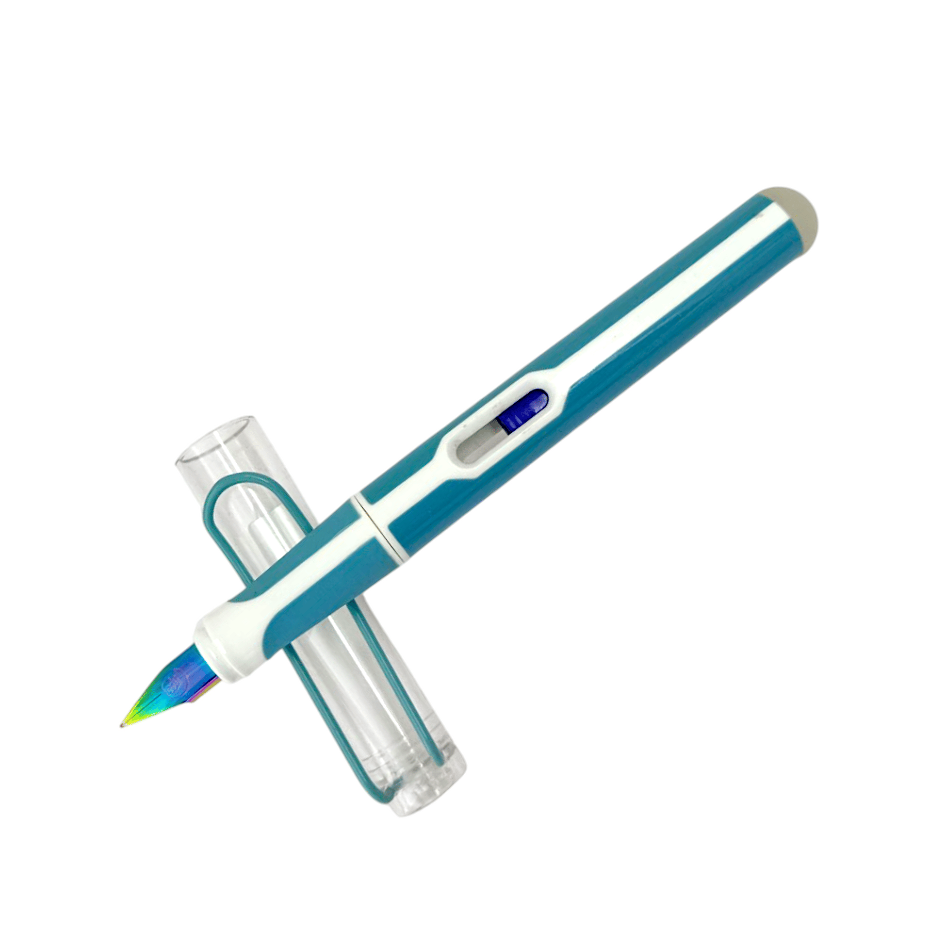 Lestylo 0947 Green Stripped Fine Rainbow Nib With Erasable Ink Cartrige Best Studet Gift Fountain Pen (Ink Color - Blue) Lestylo 0947 Green Stripped Fine Rainbow Nib With Erasable Ink Cartrige Best Studet Gift Fountain Pen (Ink Color - Blue)