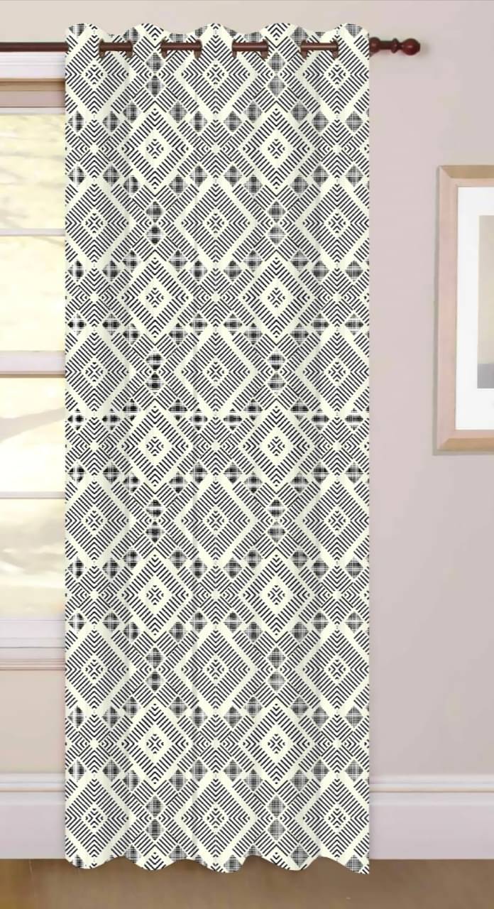 Royal Decor Abstract Room Darkening Eyelet Curtain 5 ft ( Pack of 1 ) - Black Royal Decor Abstract Room Darkening Eyelet Curtain 5 ft ( Pack of 1 ) - Black