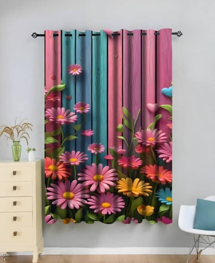 Royal Decor Graphic Room Darkening Eyelet Curtain 9 ft ( Pack of 1 ) - Green Royal Decor Graphic Room Darkening Eyelet Curtain 9 ft ( Pack of 1 ) - Green