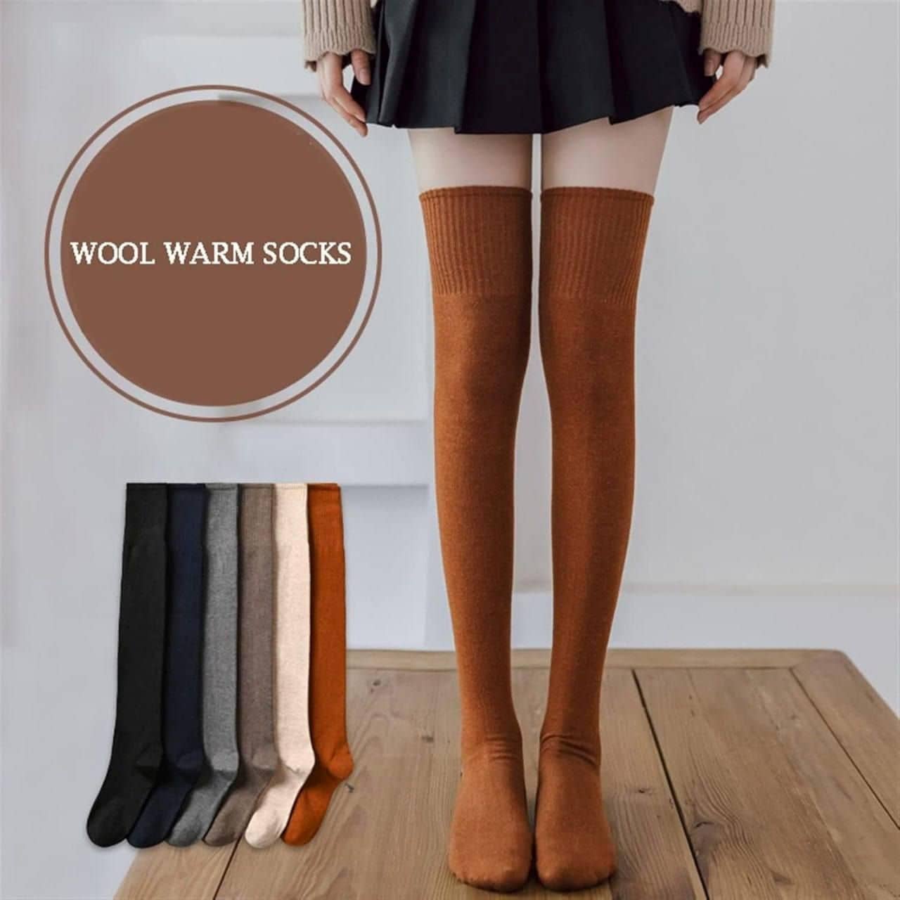 Satva-The Brand Pack of 1 Women's Fleece Full Length Socks ( Beige,Brown,Gray ) - Socks | Buy online on ZillyBuy