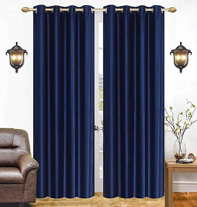     			Sweep Abstract Room Darkening Eyelet Curtain 7 ft ( Pack of 2 ) - Blue