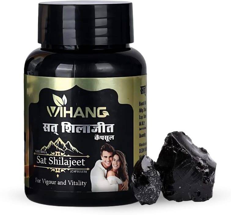     			Vihang Shilajit 100% Pure Shilajit 30 Capsules Enhances Stamina, Energy