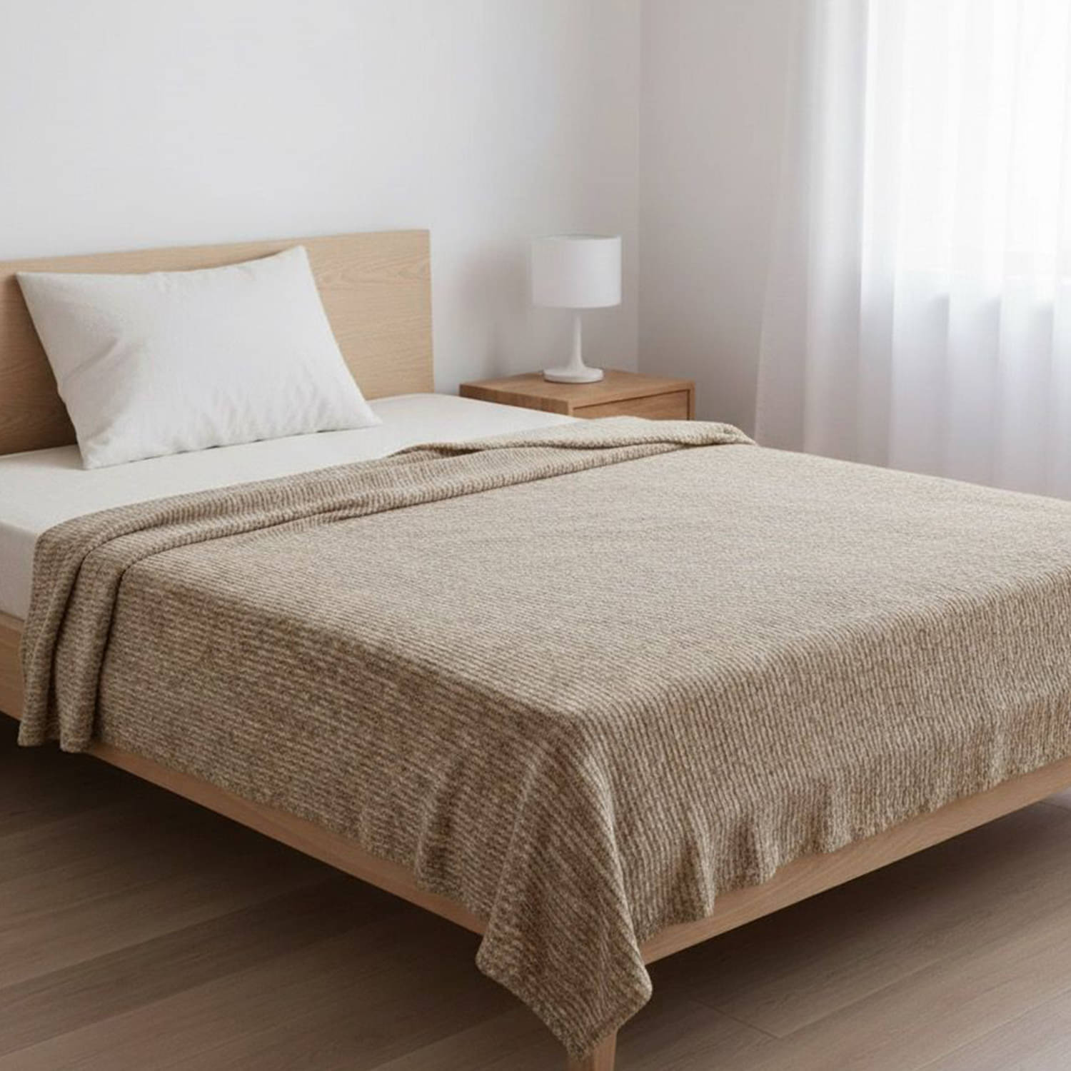     			Wholesale india Wool Solid Single Bed Blanket ( 240 cm x 135 cm ) - Brown ( Pack of 1 )