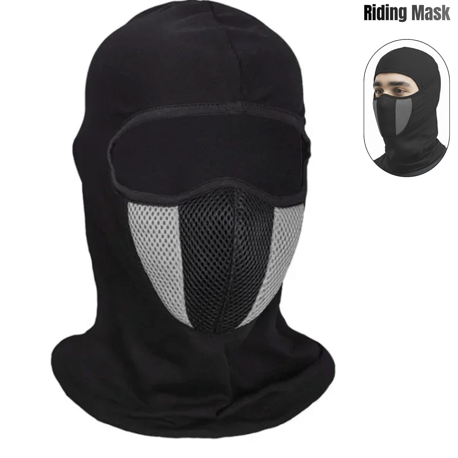     			Aksmit Full Cover Face Mask Cotton Fabric Bike Riding Washable Dust Protection Balaclava For Men Women Neck Gaiter Helmet Liner Pack of 1