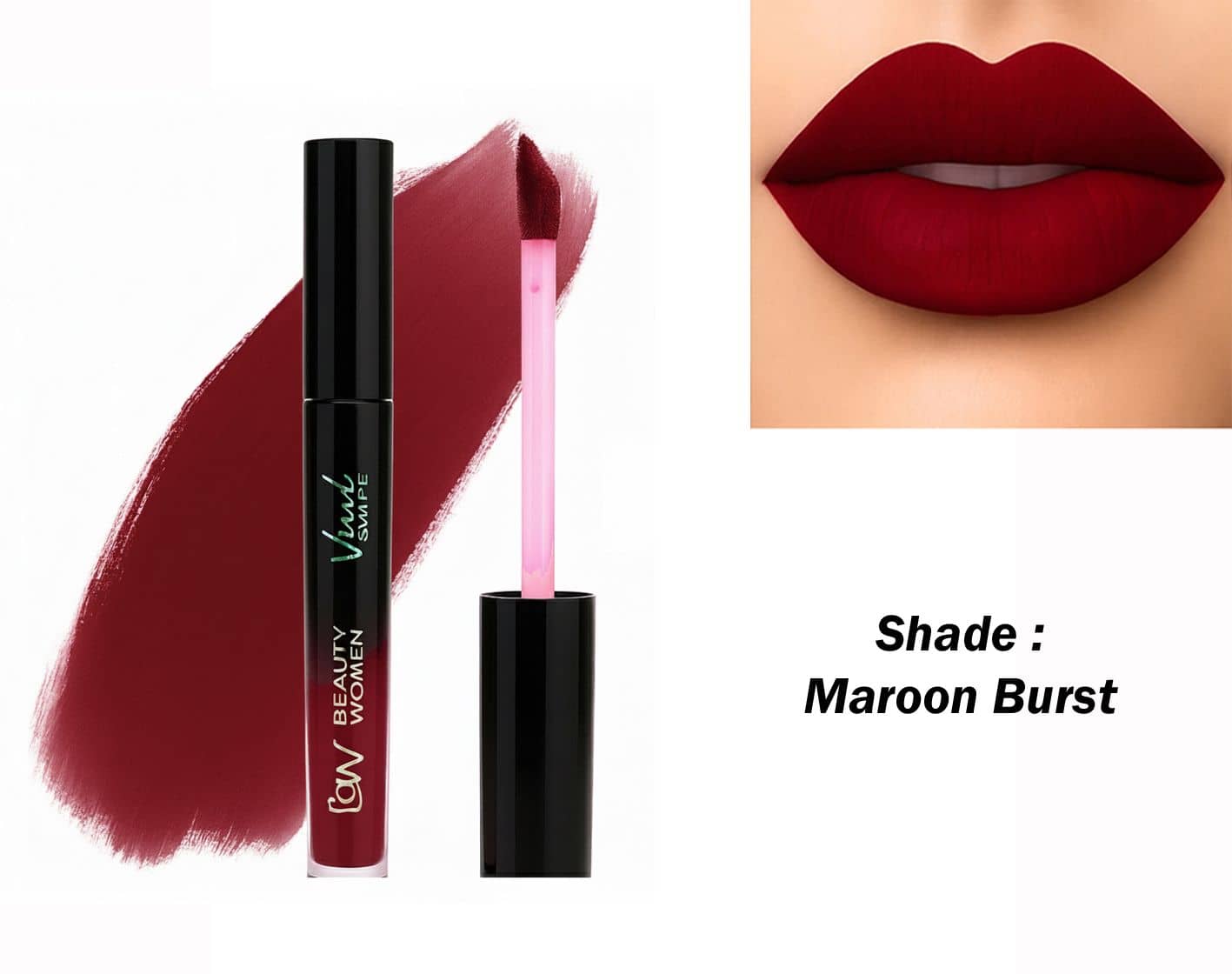Beauty Women Maroon Matte Long Lasting Liquid Lipstick ( Pack of 1 )