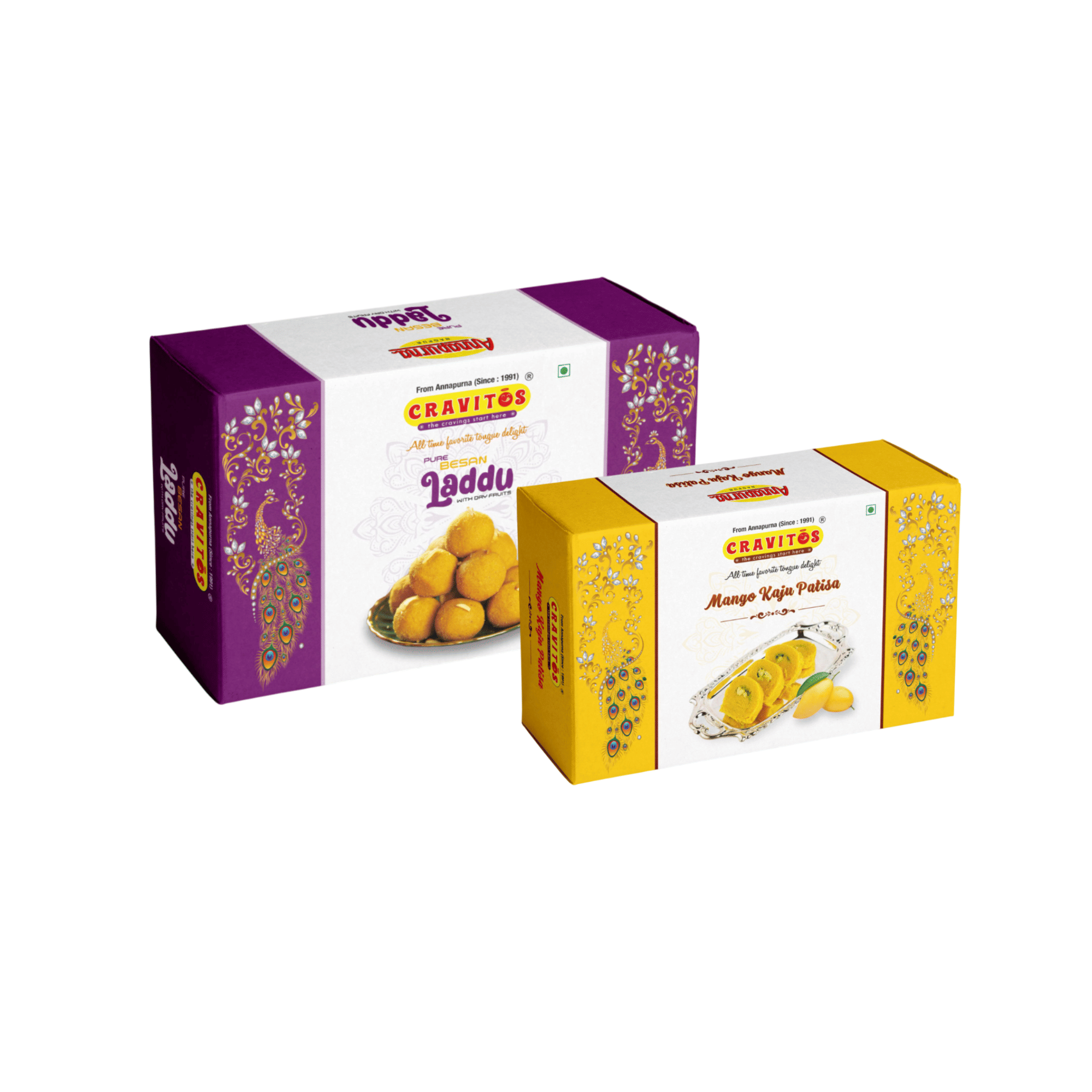CRAVITOS Besan Laduu 200g & Mango Patisa 150g | 350 gm CRAVITOS Besan Laduu 200g & Mango Patisa 150g | 350 gm