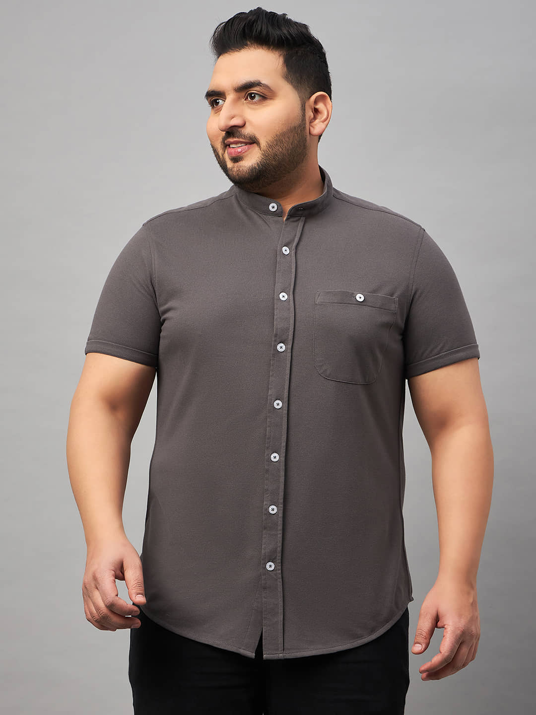 Club York Cotton Blend Oversized Fit Solids Half Sleeves Men's Casual Shirt - Mauve ( Pack of 1 )