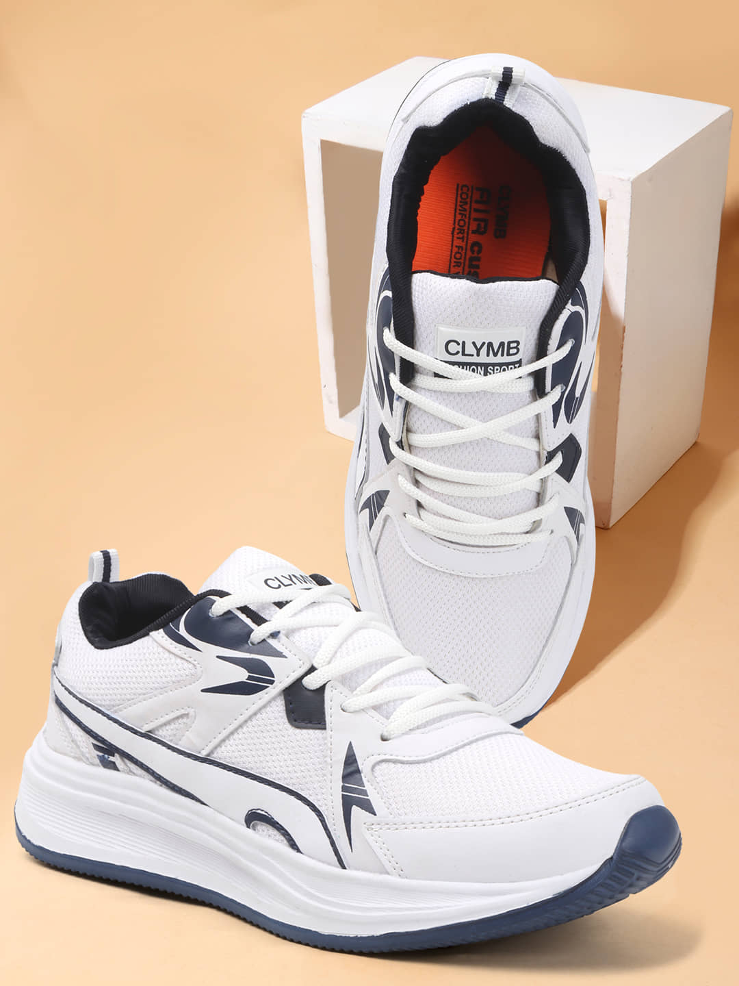 Clymb White Men's Sports Running Shoes - Sports Shoes | Buy online on ZillyBuy