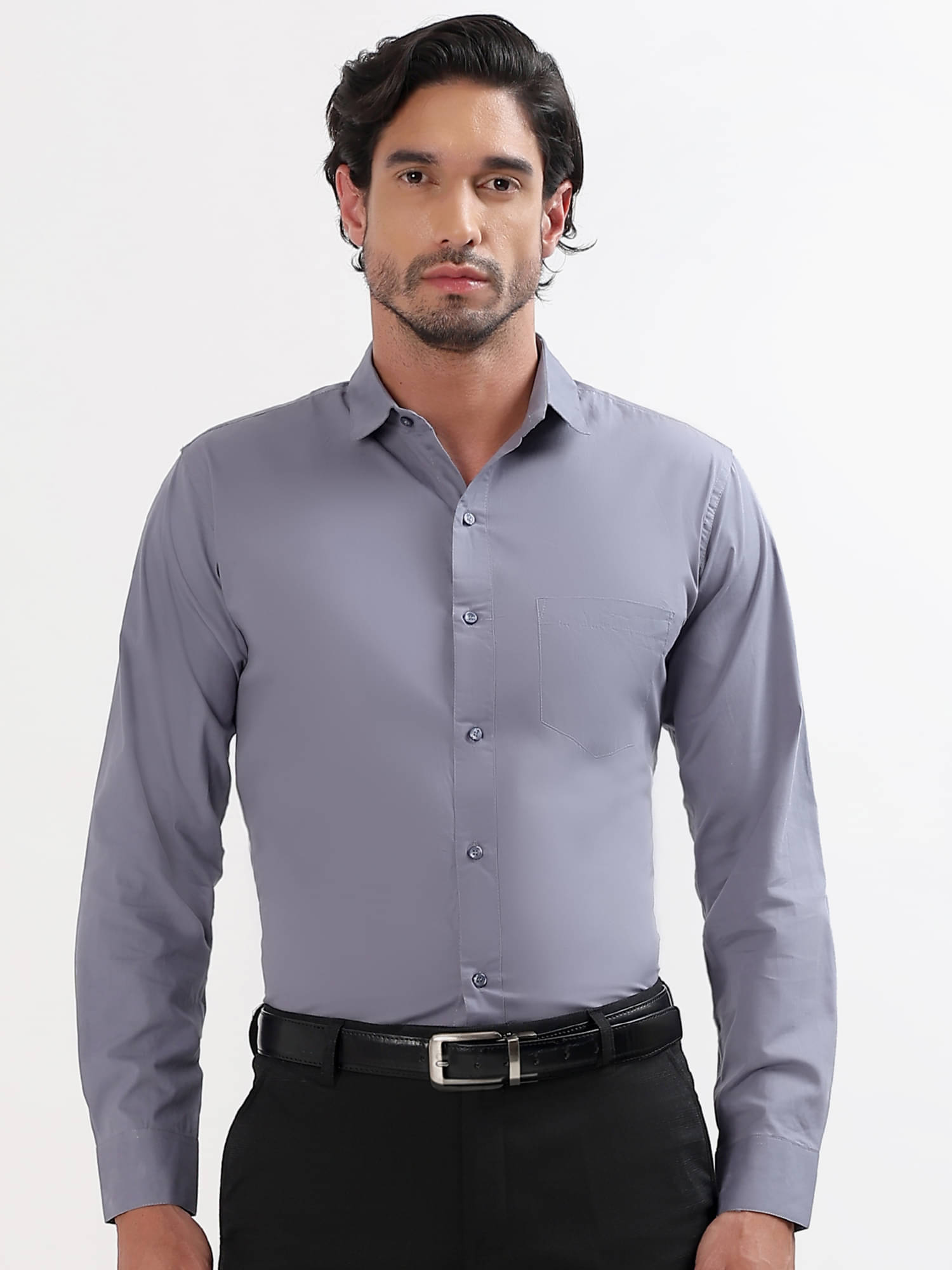 Coatside Cotton Slim Fit Full Sleeves Men's Formal Shirt - Dark Grey ( Pack of 1 ) Coatside Cotton Slim Fit Full Sleeves Men's Formal Shirt - Dark Grey ( Pack of 1 )