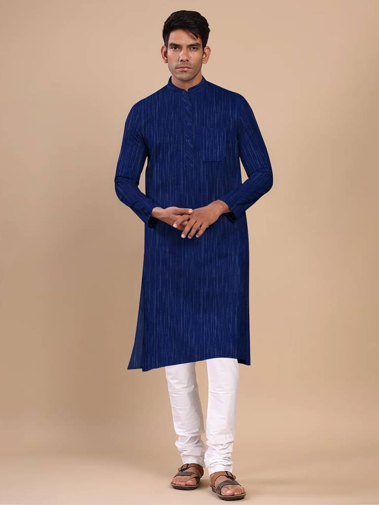     			GEN X GALLERIA Blue Cotton Men's Regular Kurta ( Pack of 1 )