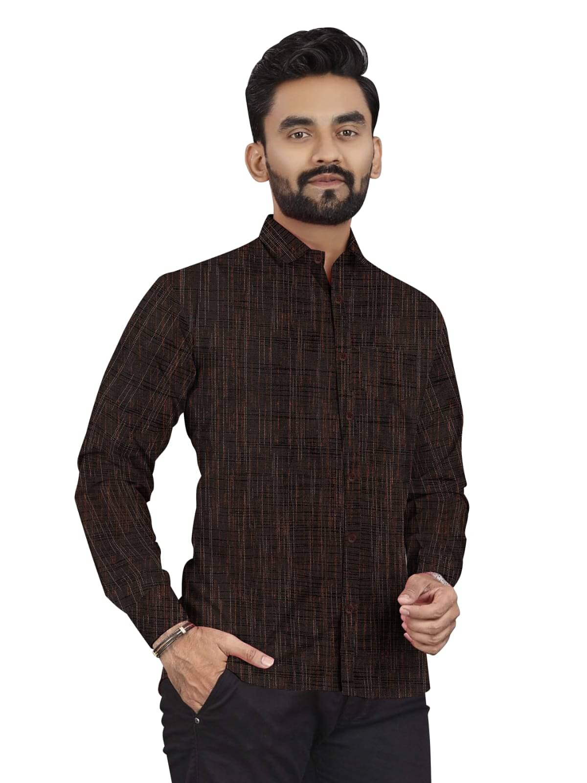     			GEN X GALLERIA Cotton Blend Regular Fit Checks Half Sleeves Men's Casual Shirt - Brown ( Pack of 1 )