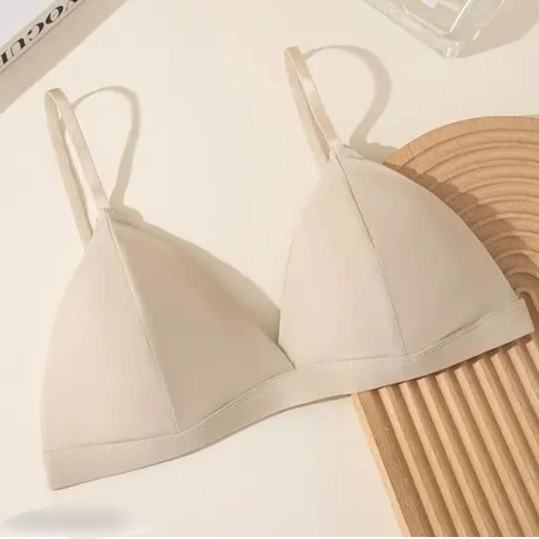 HANGERON Pack of 1 Cotton Blend Lightly Padded Bralette Bra For Women ( Beige ) HANGERON Pack of 1 Cotton Blend Lightly Padded Bralette Bra For Women ( Beige )