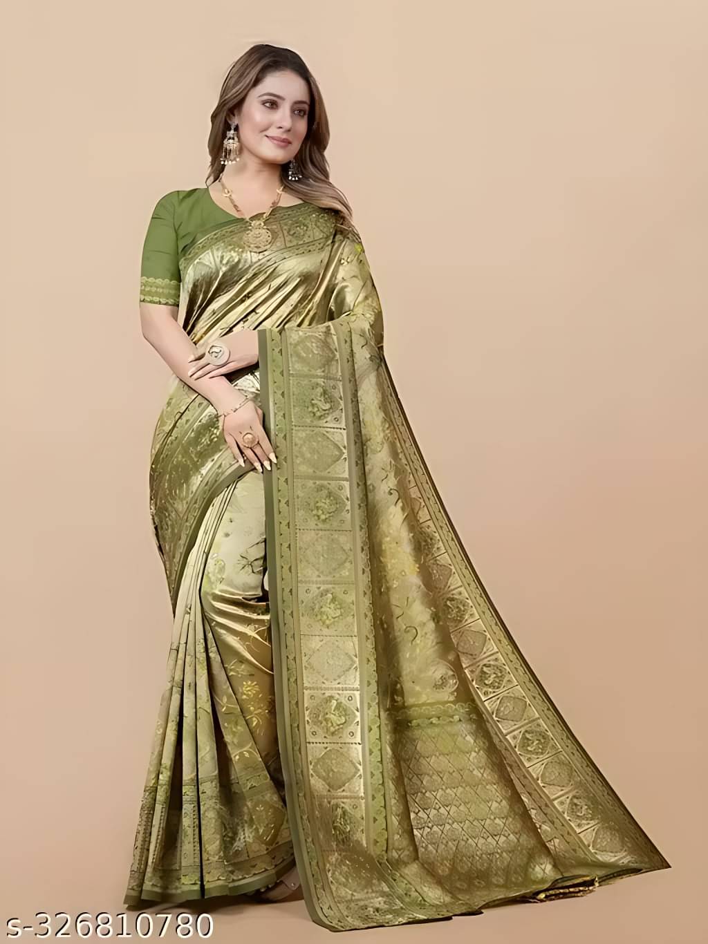 KIVERA Silk Blend Woven Design Banarasi saree With Unstitched Blouse Piece ( Green ) KIVERA Silk Blend Woven Design Banarasi saree With Unstitched Blouse Piece ( Green )