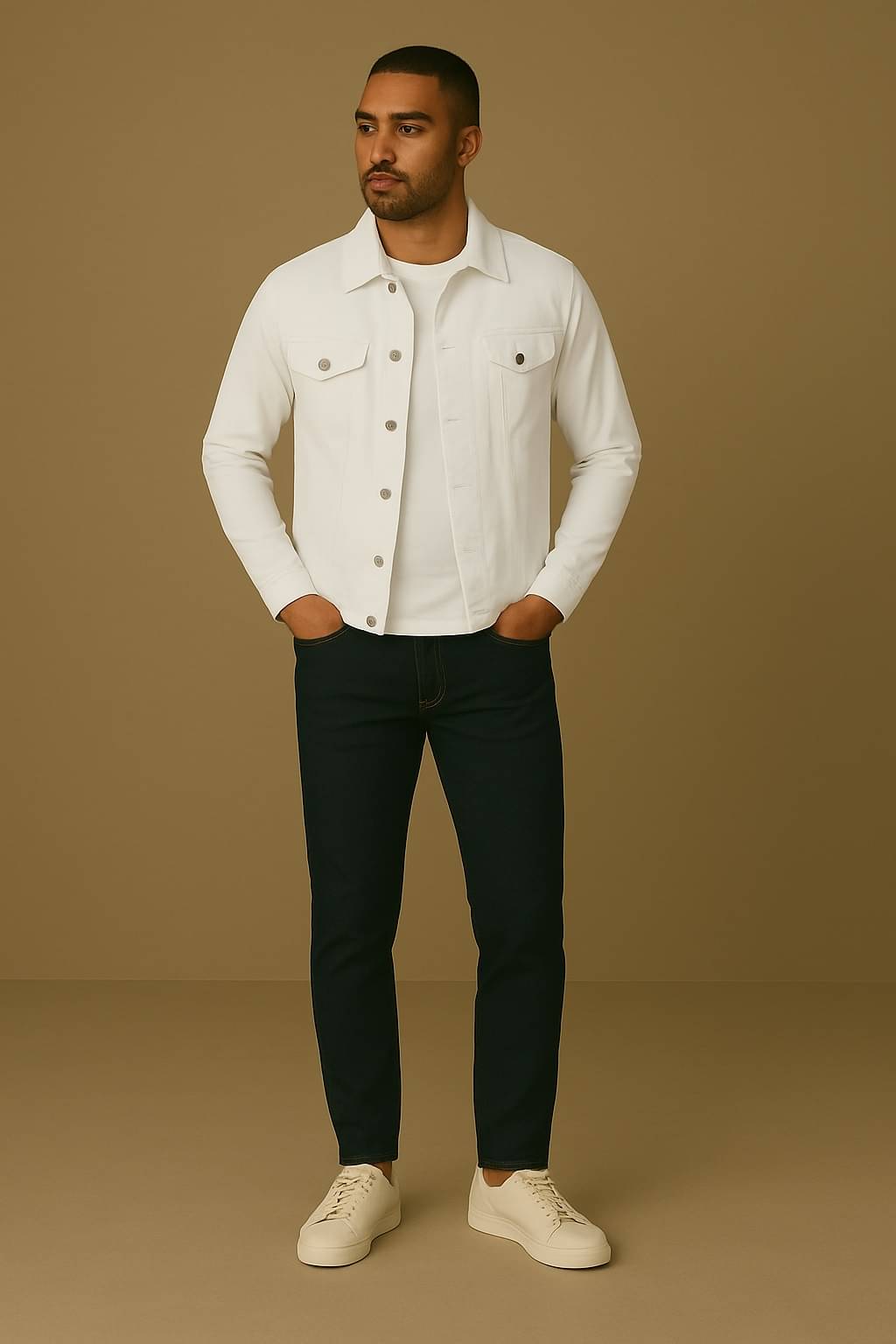 Kashian Denim Men's Denim Jacket - White ( Pack of 1 ) Kashian Denim Men's Denim Jacket - White ( Pack of 1 )