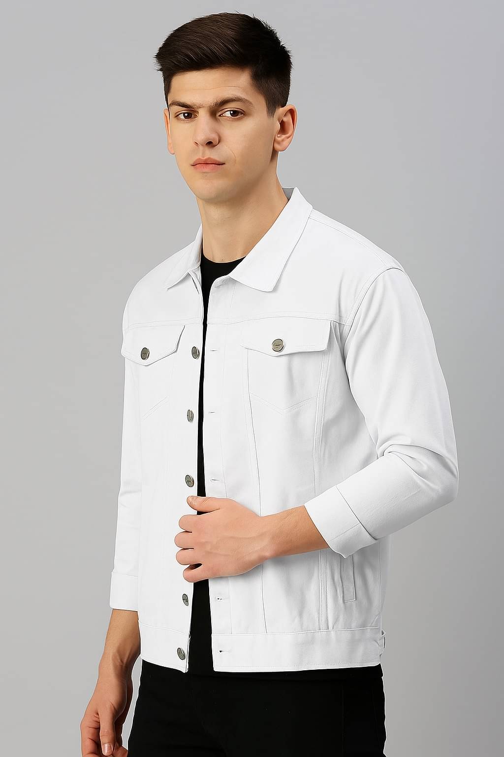 Kashian Denim Men's Denim Jacket - White ( Pack of 1 ) Kashian Denim Men's Denim Jacket - White ( Pack of 1 )