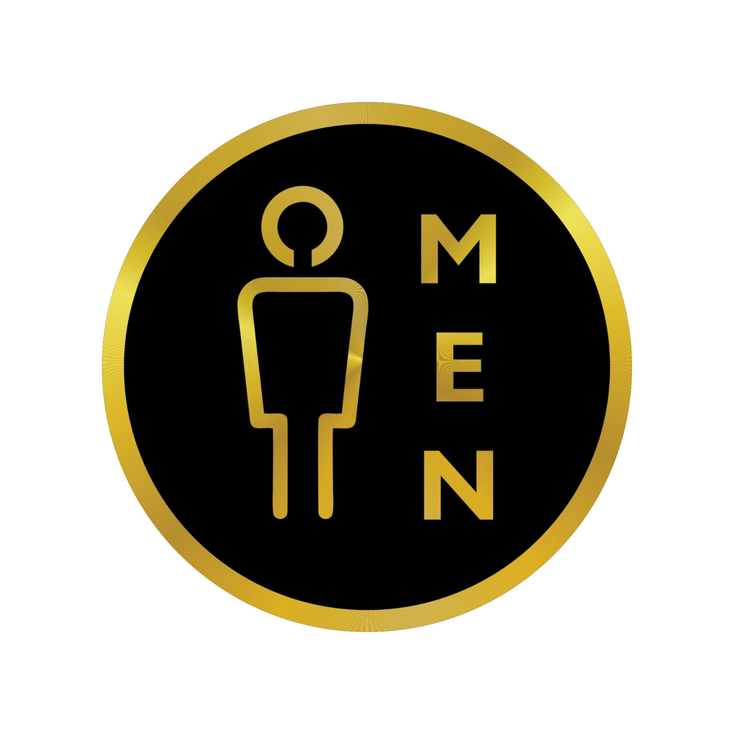 Likvera MEN Acrylic Washroom Sign Board – Gold & Black Likvera MEN Acrylic Washroom Sign Board – Gold & Black