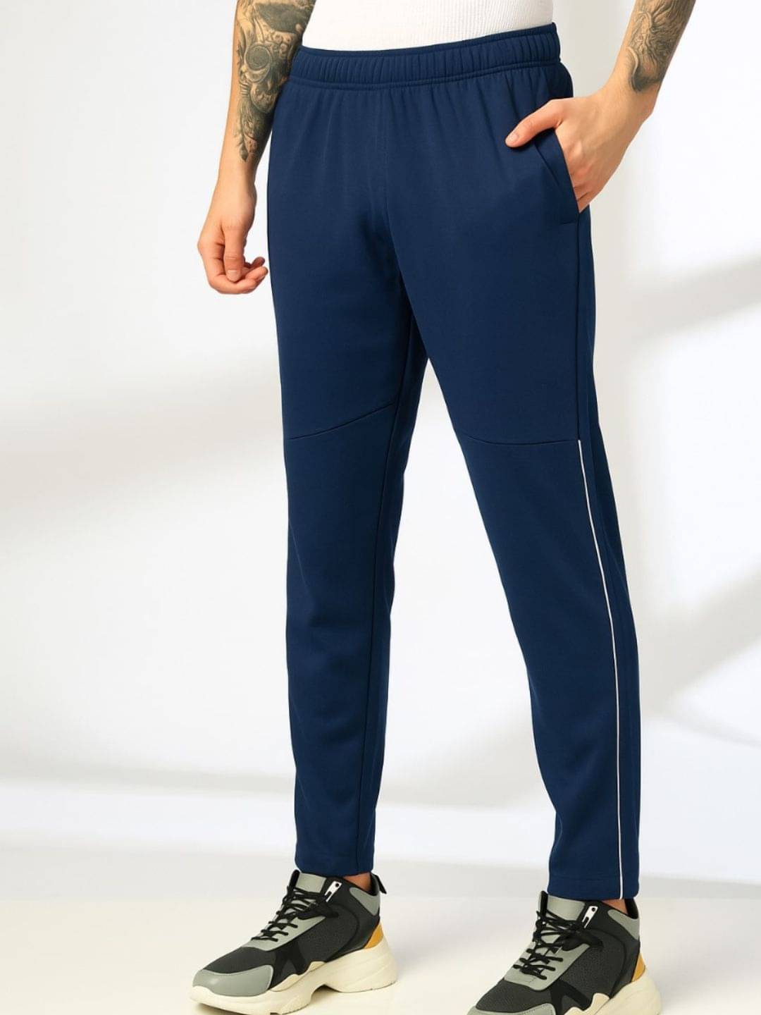     			MD By Mathra Dass Navy Cotton Blend Men's Trackpants ( Pack of 1 )