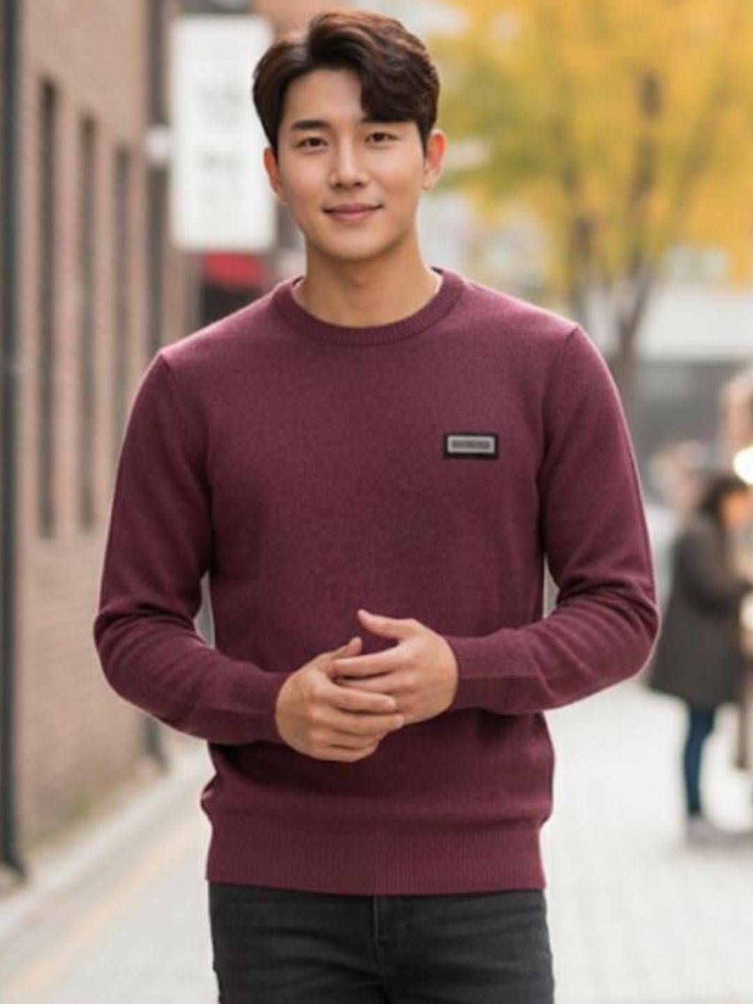     			MD By Mathra Dass Woollen Round Neck Men's Full Sleeves Pullover Sweater - Maroon ( Pack of 1 )