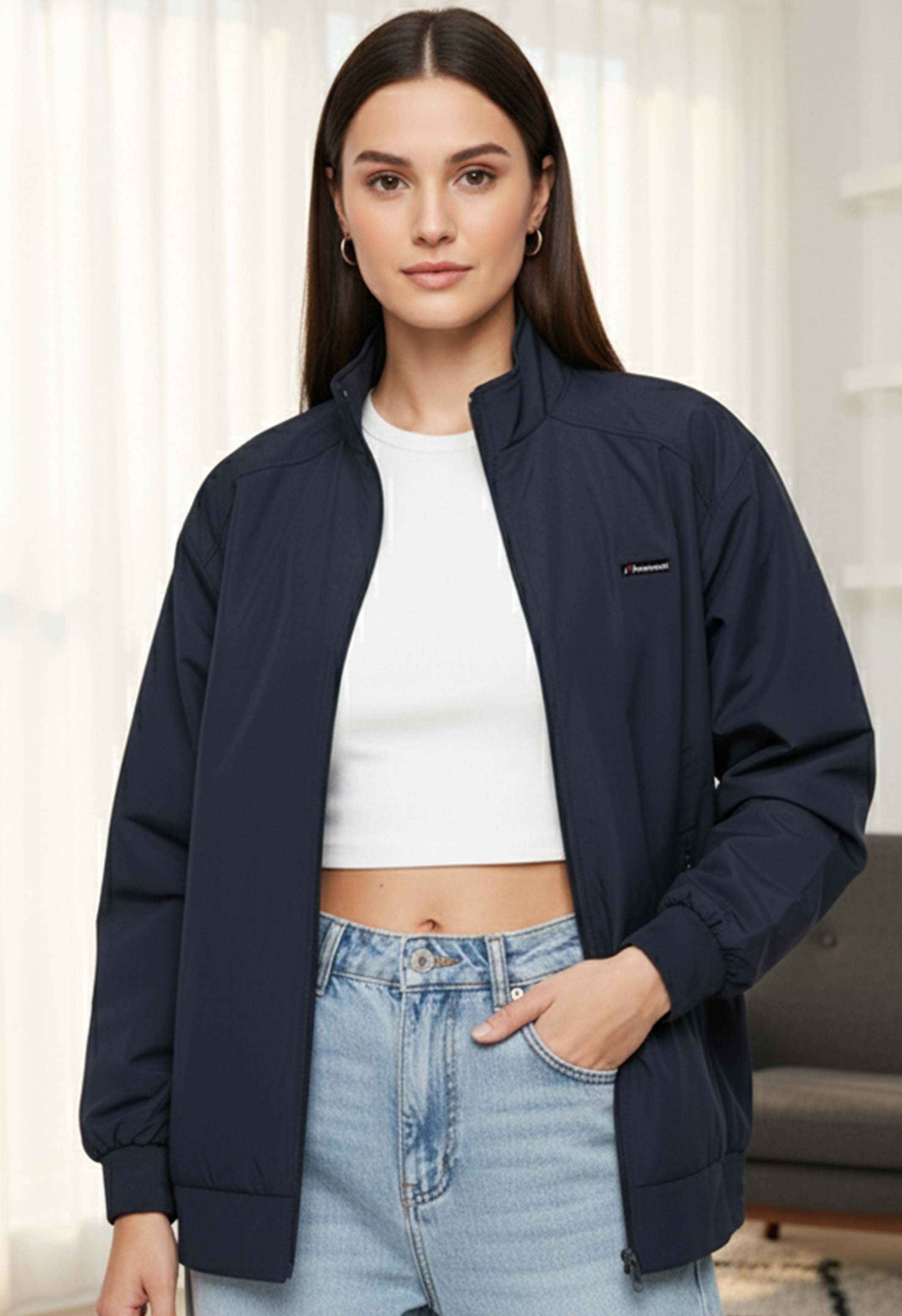     			Mountain colours Women High Neck Puffer Jacket ( Navy Blue )